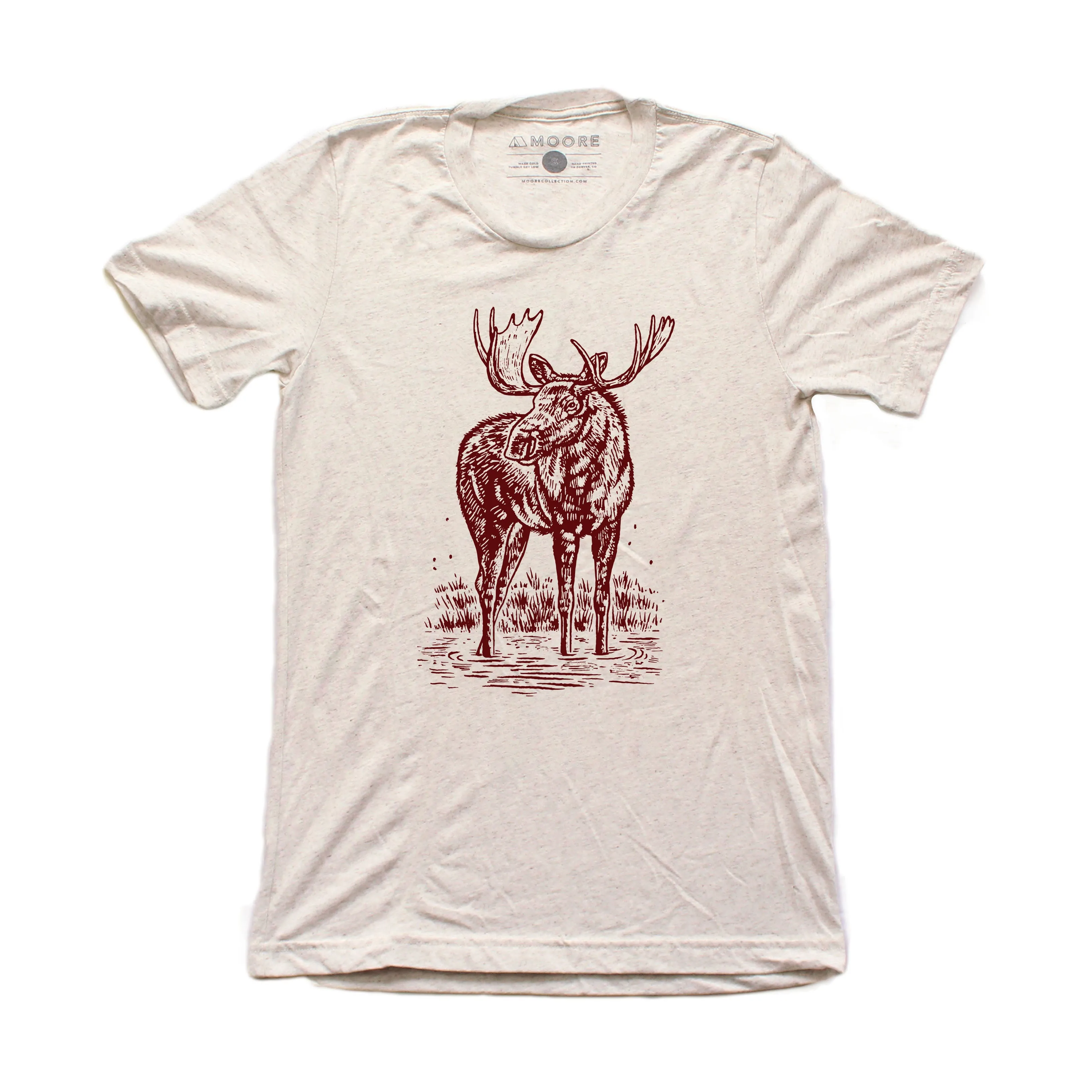 Moose Tee-Oatmeal funky
