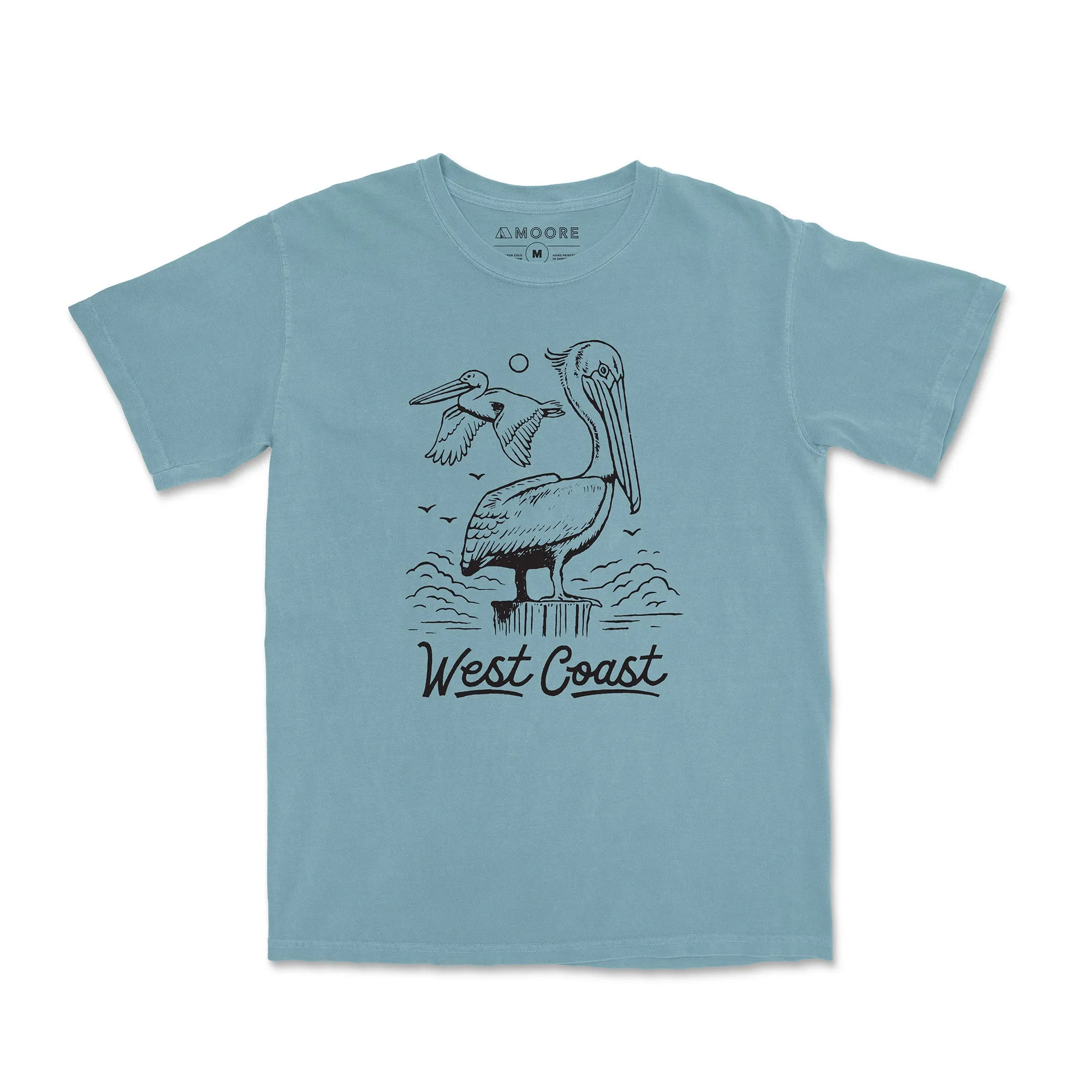 Quick Dry Material Street Smart West Coast Pelican Tee-Vintage Ice Blue