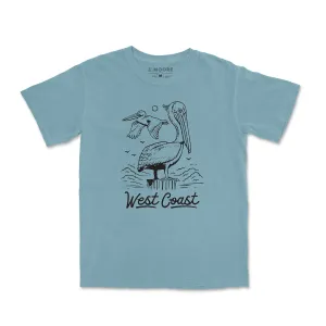 West Coast Pelican Tee-Vintage Ice Blue Stylish and Relaxed