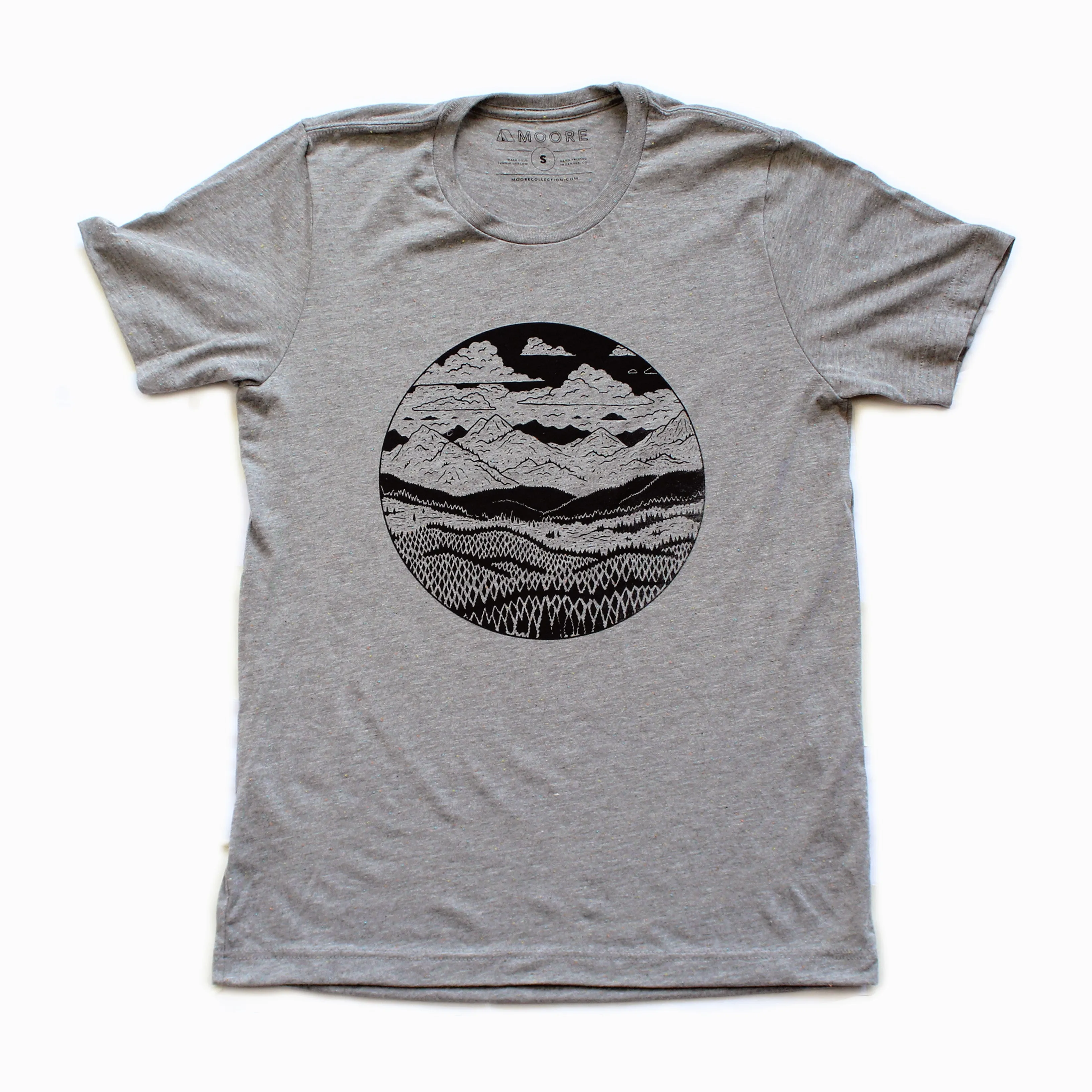 Mountain Range Tee-Gray Speckled Slim Style