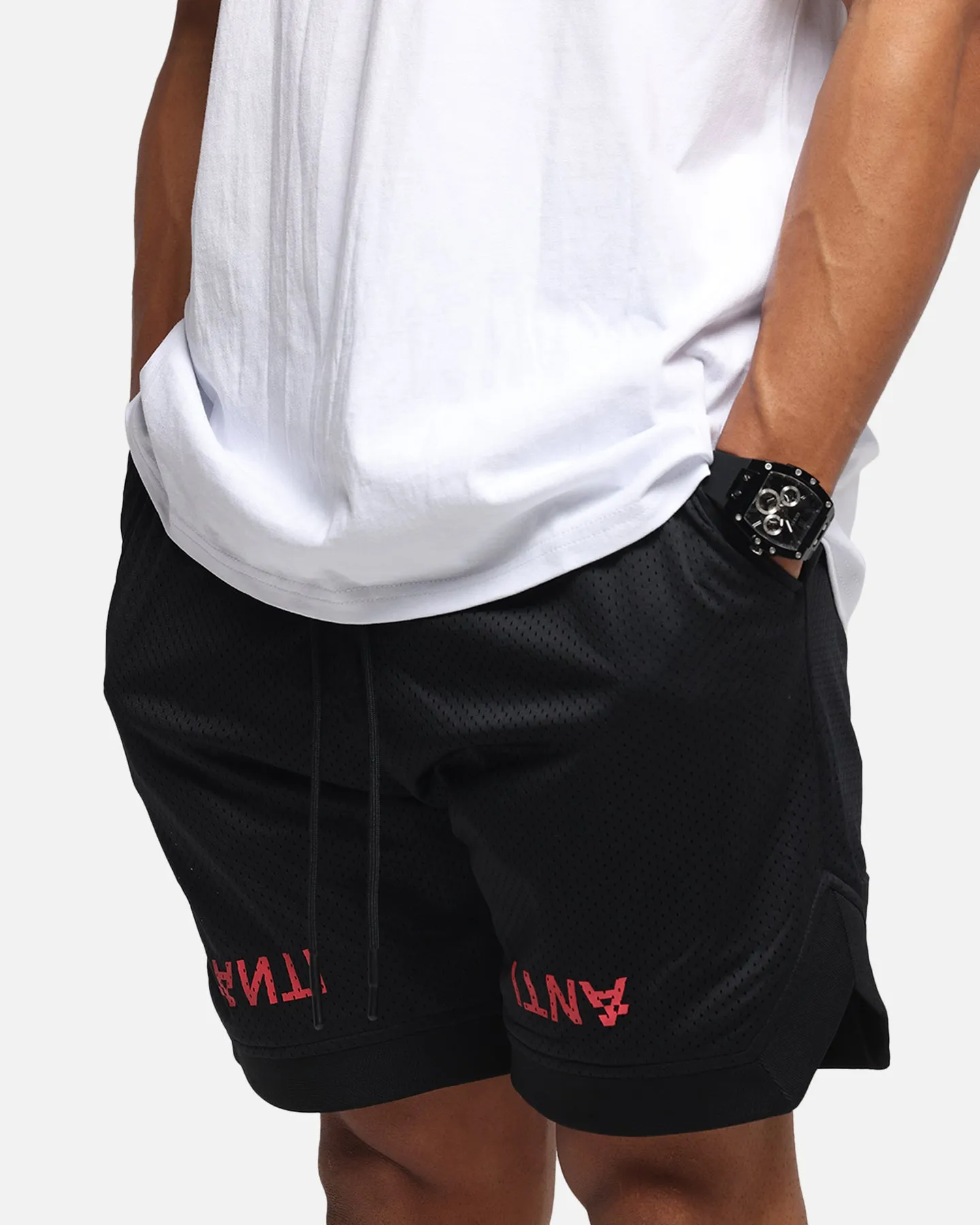 overalls Go Soft The Anti Order Post Season Basketball Shorts Black/Red
