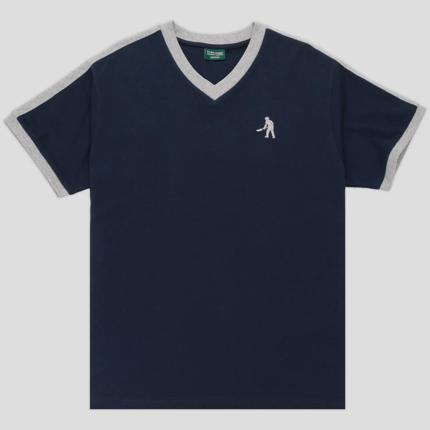 family gathering Pass~Port Workers Stripe Organic Cotton Jersey - Navy