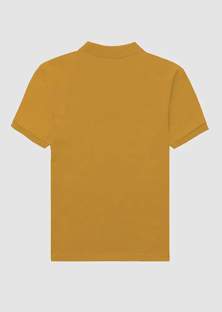 Handcrafted Detail Stretch Fit Technology Mustard Yellow Men's Polo | MP25