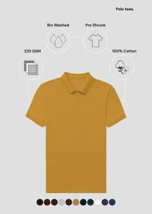 natural fiber Mustard Yellow Men's Polo | MP25
