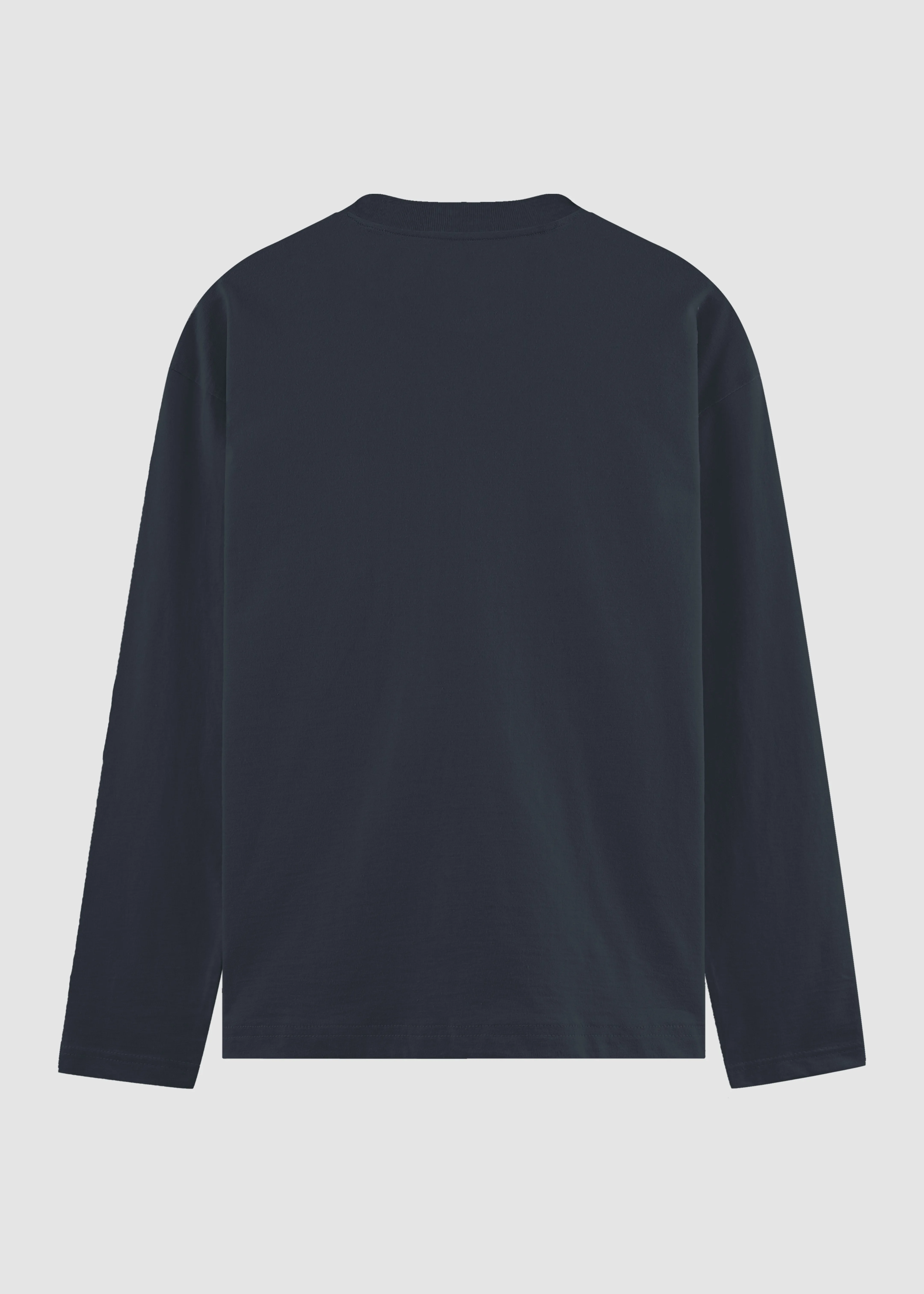 Spring Wear Simple and Relaxed Navy Blue Men's Full Sleeve T-Shirt | MA27
