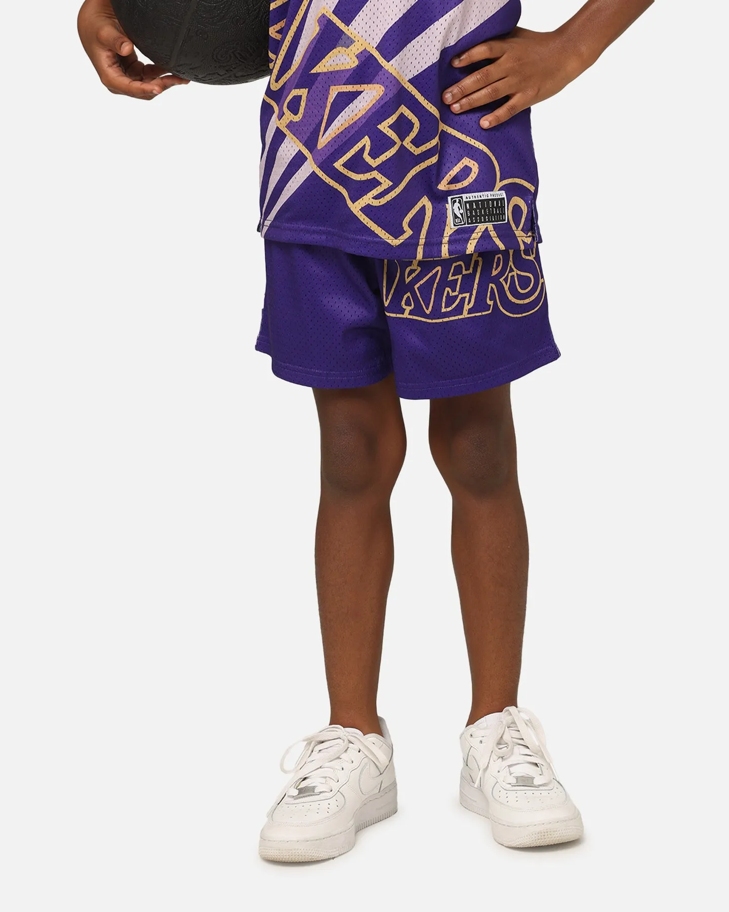 NBA Kids' Los Angeles Lakers Hedley Mesh Shorts Purple gym kit low - rise