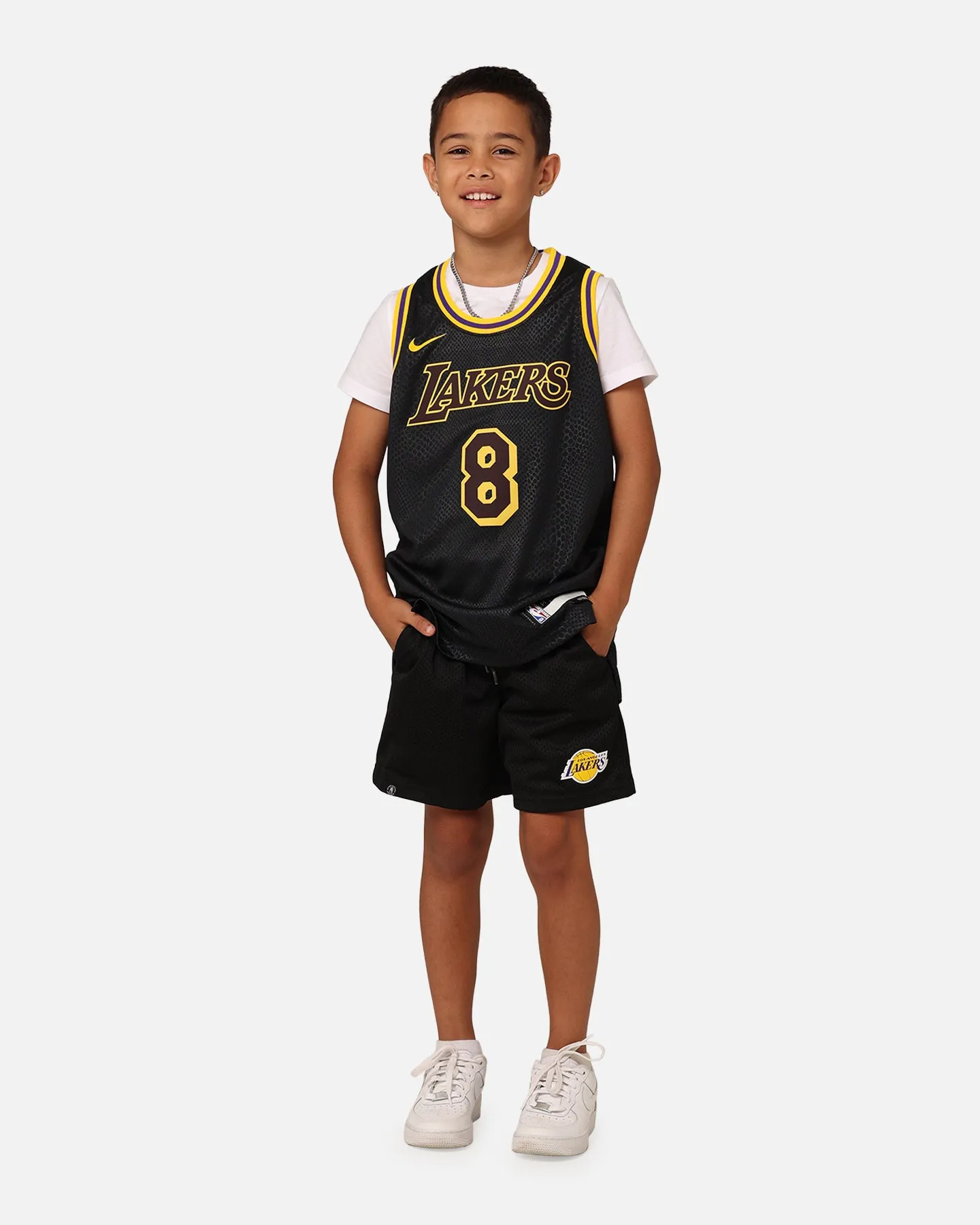 NBA Kids' Los Angeles Lakers Team Mesh Shorts Black Soft Fabric camisole