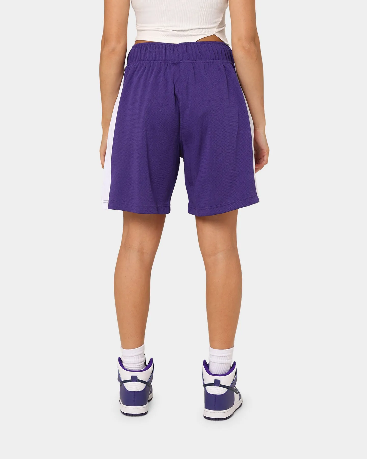 New Era Los Angeles Dodgers Basketball Shorts Purple Anti Static Treatment Sporty Fit Design