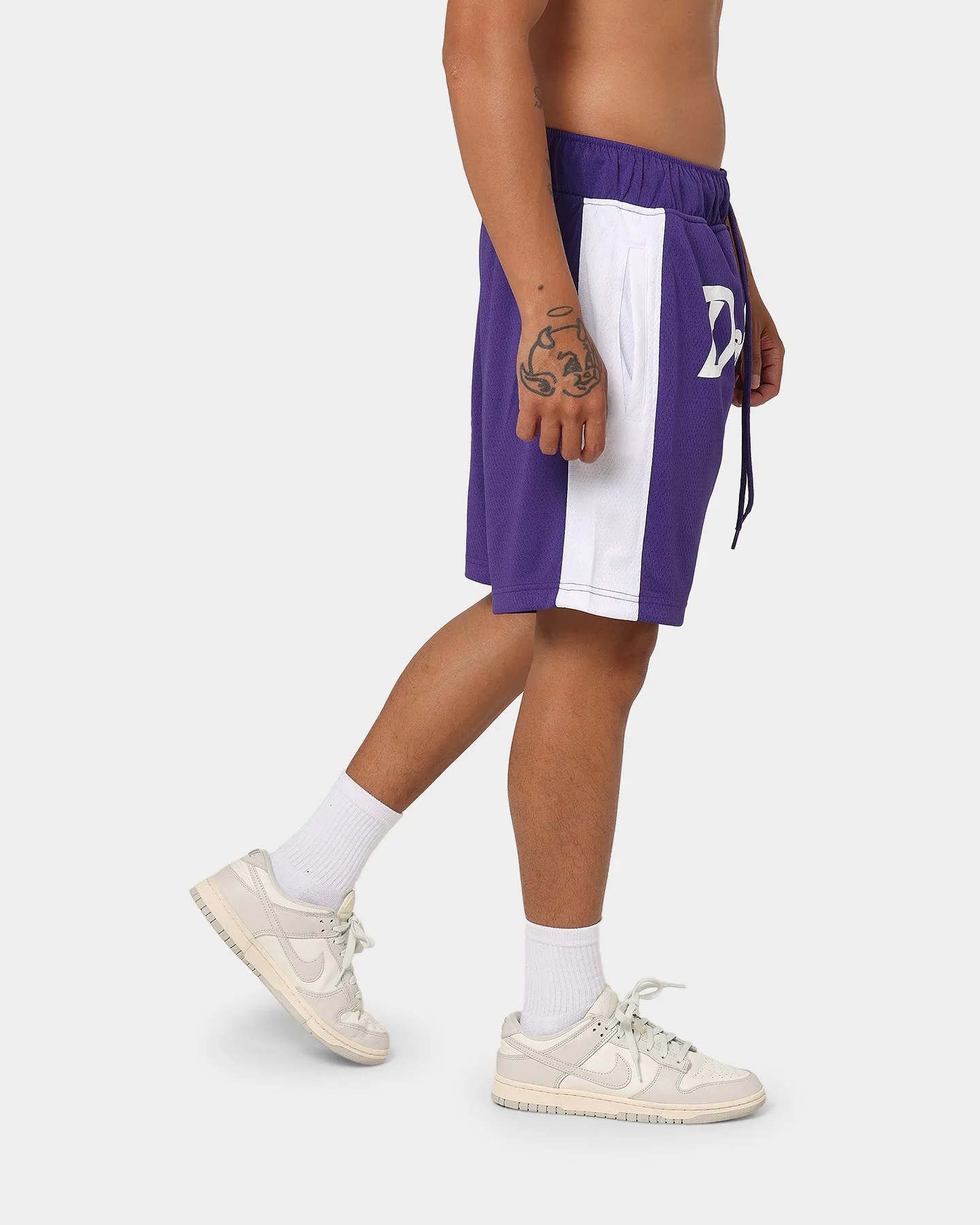 New Era Los Angeles Dodgers Basketball Shorts Purple Flatlock Seam Technology