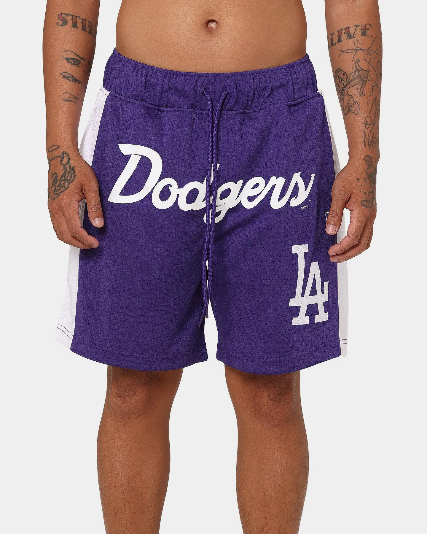 fall shorts Easy Fit Design New Era Los Angeles Dodgers Basketball Shorts Purple