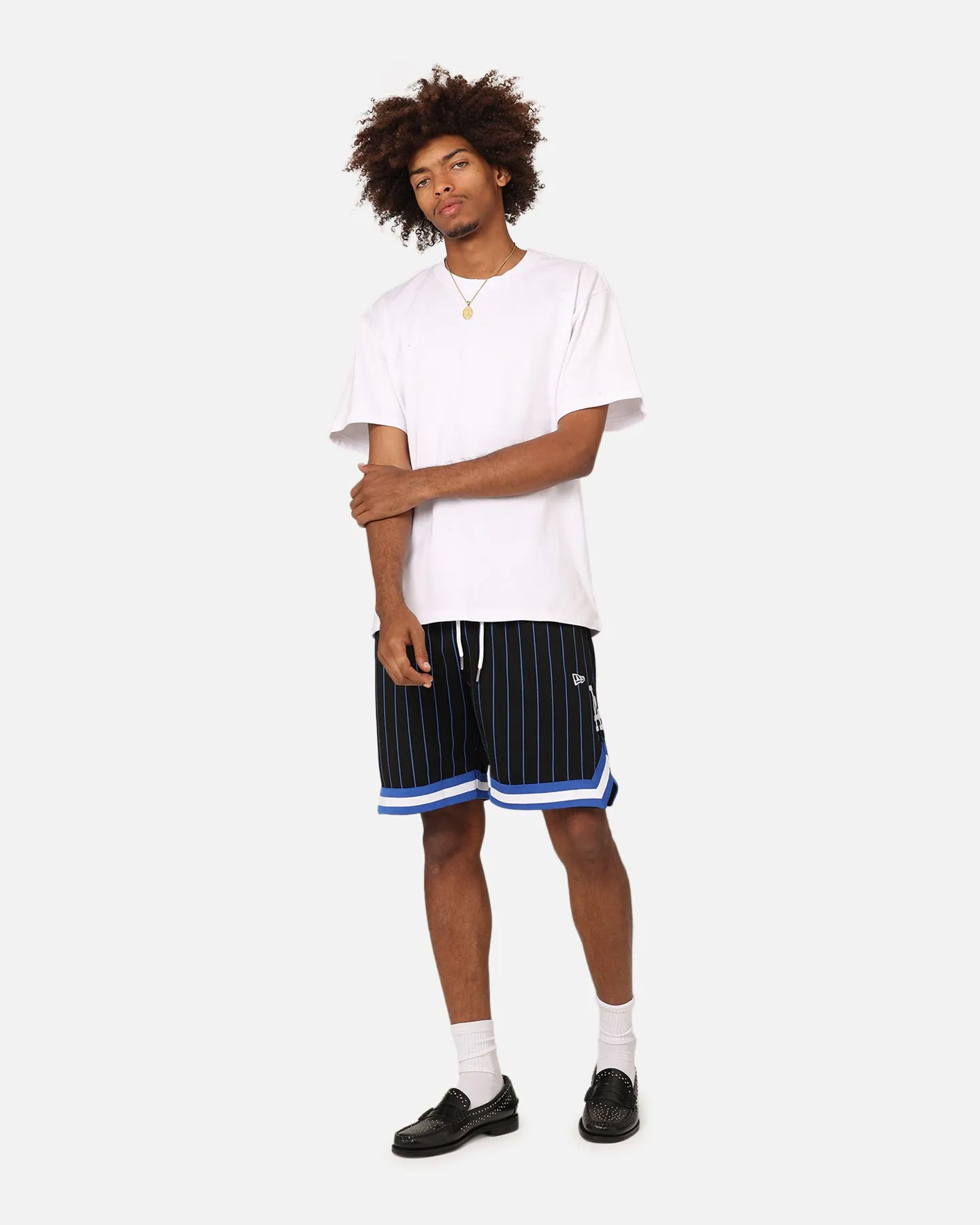 Chill Look Low-waisted New Era Los Angeles Dodgers Mesh Shorts Black Pinstripe
