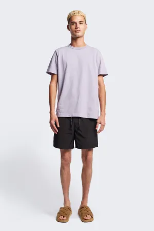 New Wave Swim Short Black Striped Design RipstopMaterial