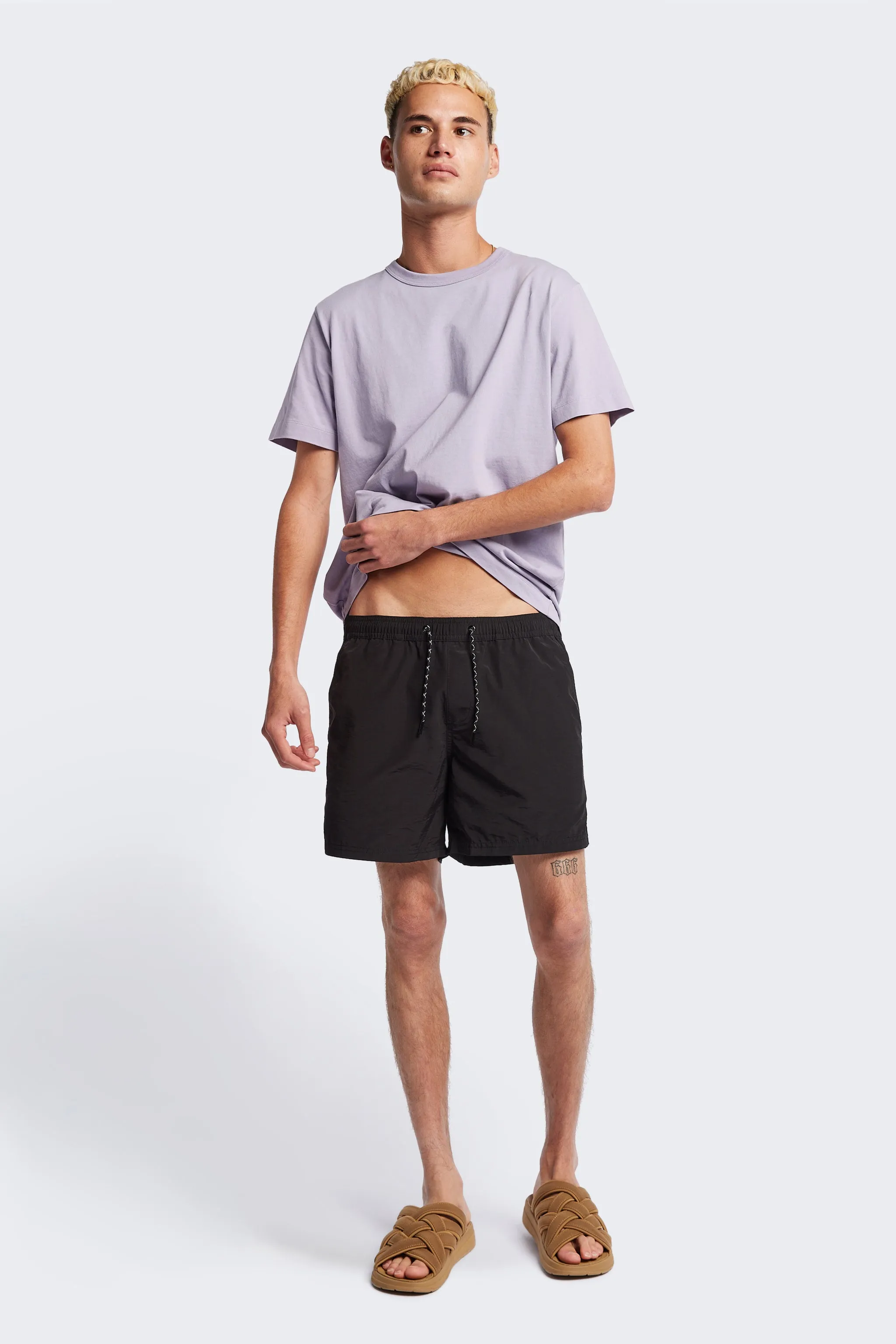 Minimalist Look New Wave Swim Short Black