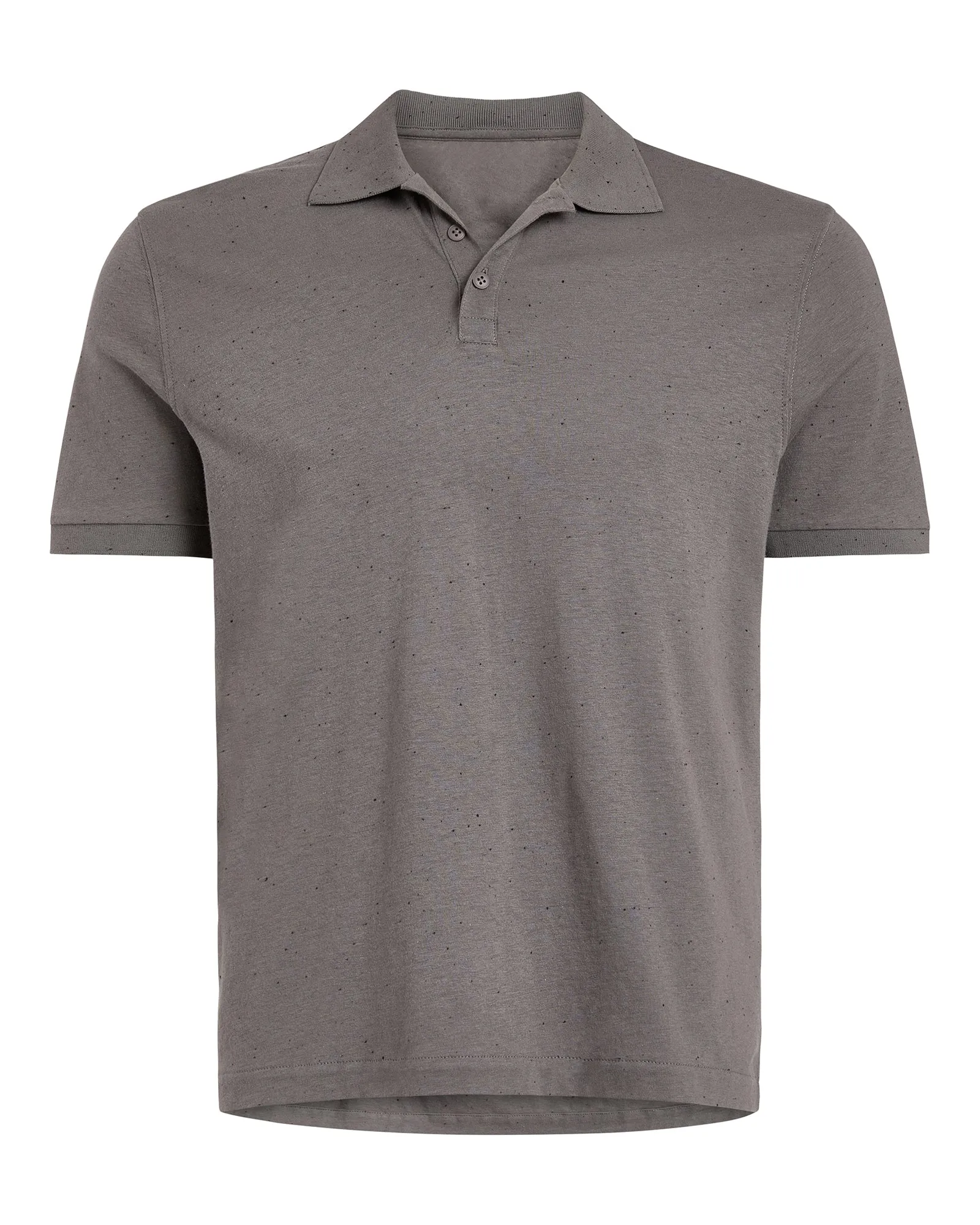 Stylish and Relaxed Flexible Waist Donegal Jersey Short Sleeve Polo - Steel