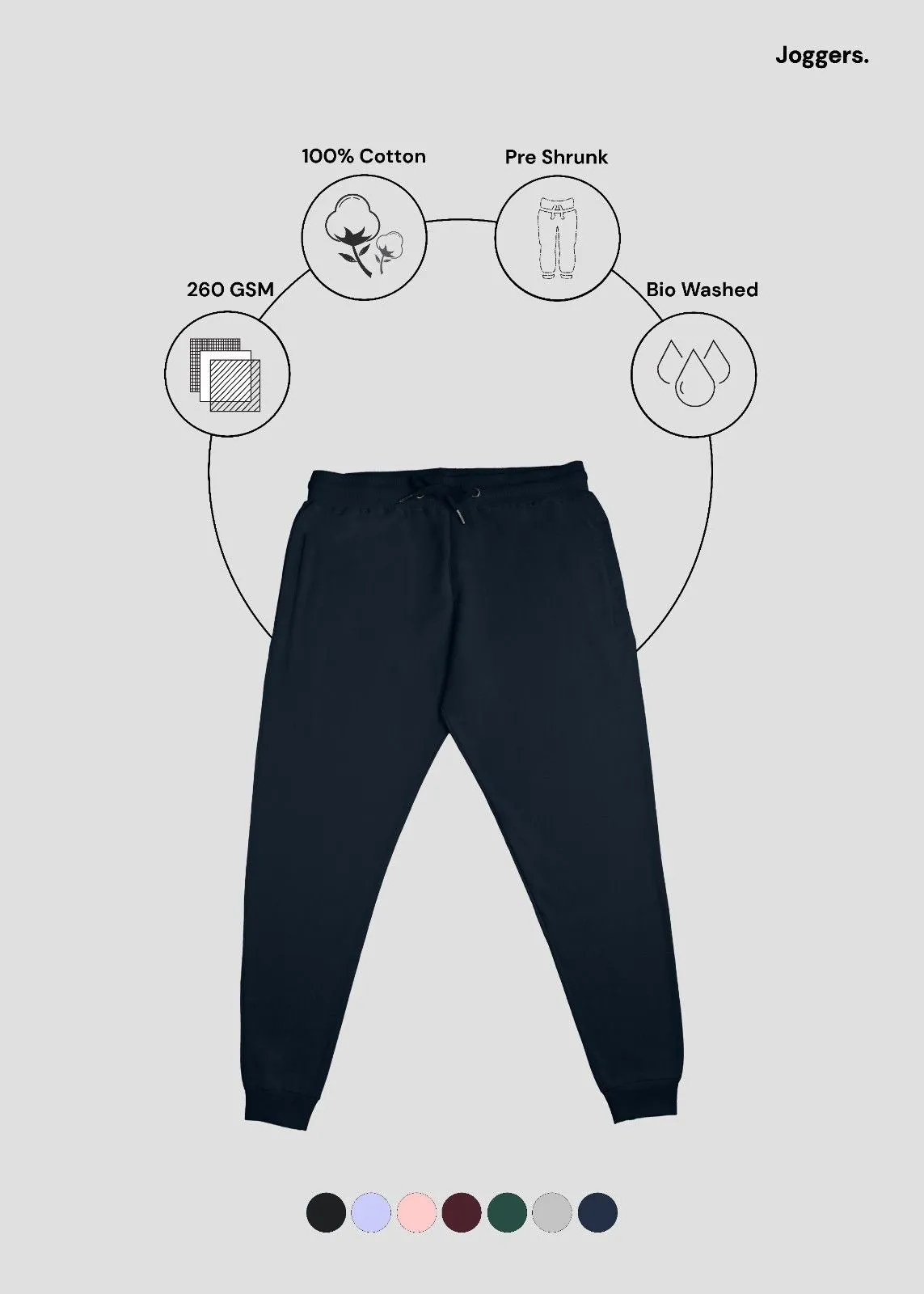 Navy Blue Joggers | UJ29 Recyclable Fabric Blend
