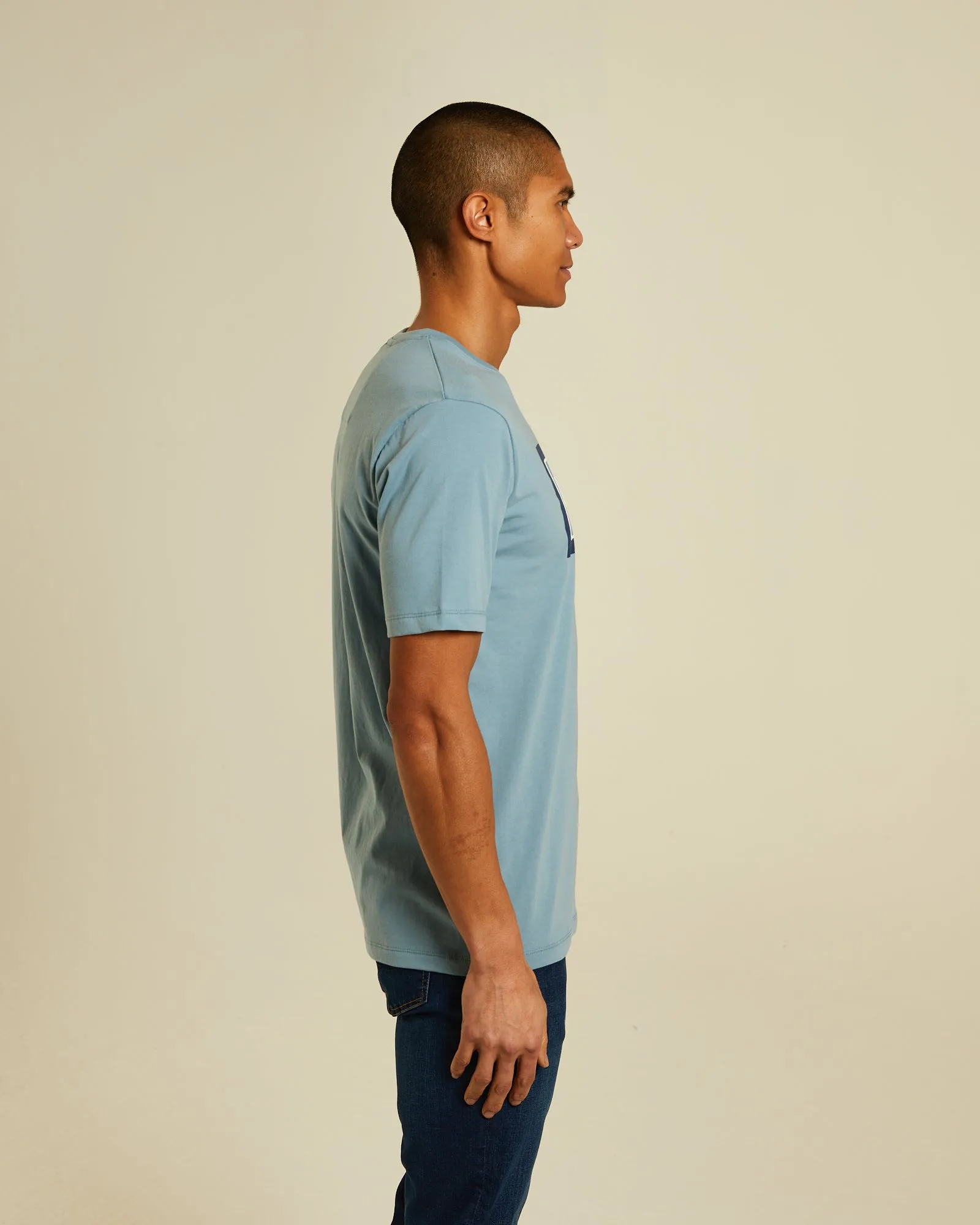 John Tee Pebble Blue Retro Style Lightweight Comfort Wear