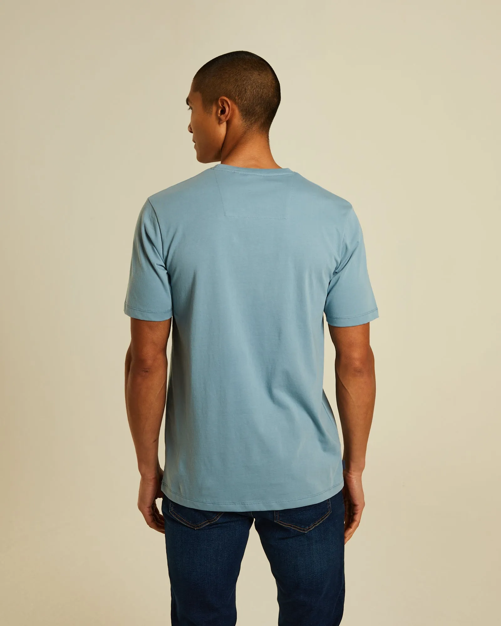 John Tee Pebble Blue Printed uniqueness