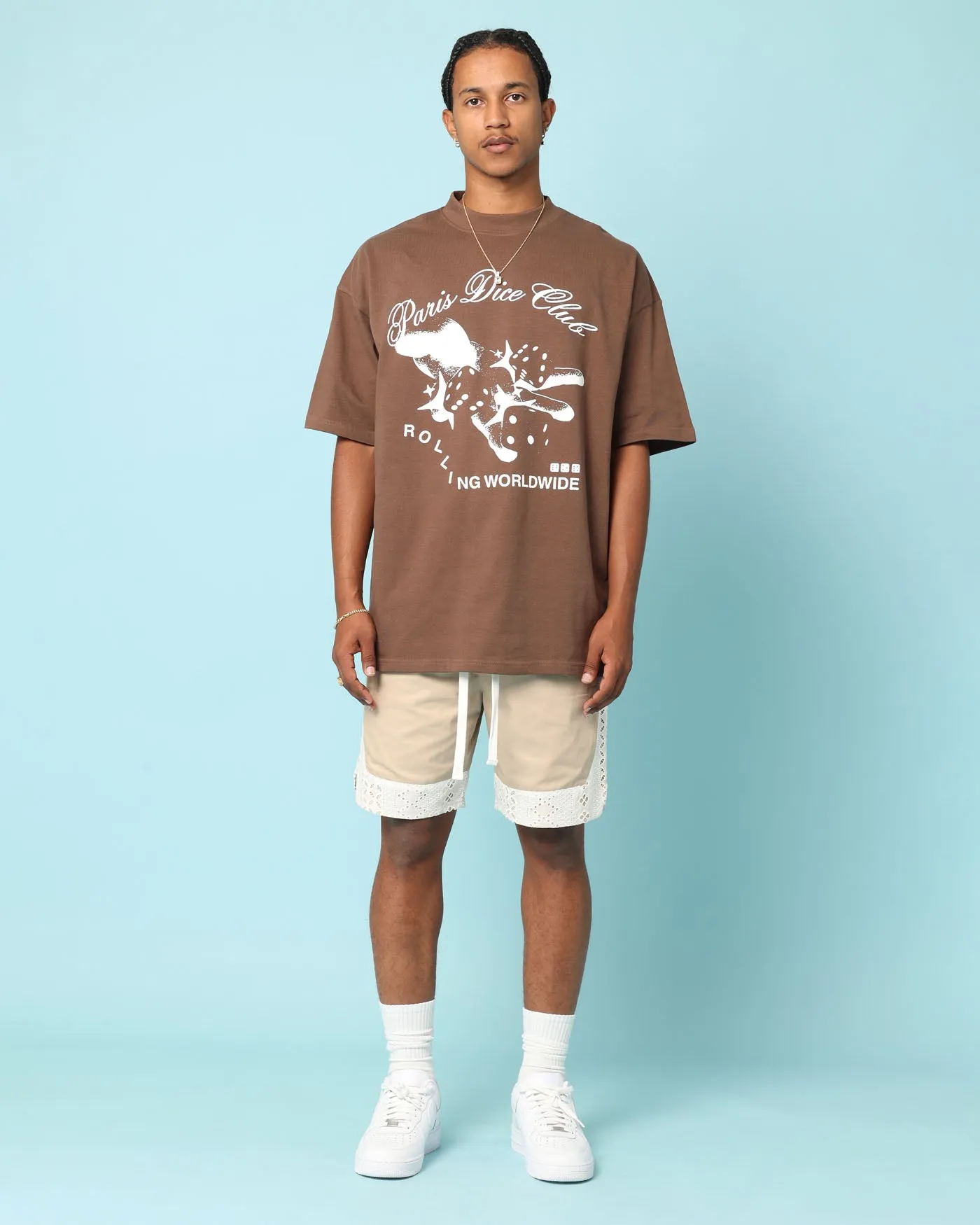 Carr?? Bandana Lace Shorts Stone Relaxed Motion