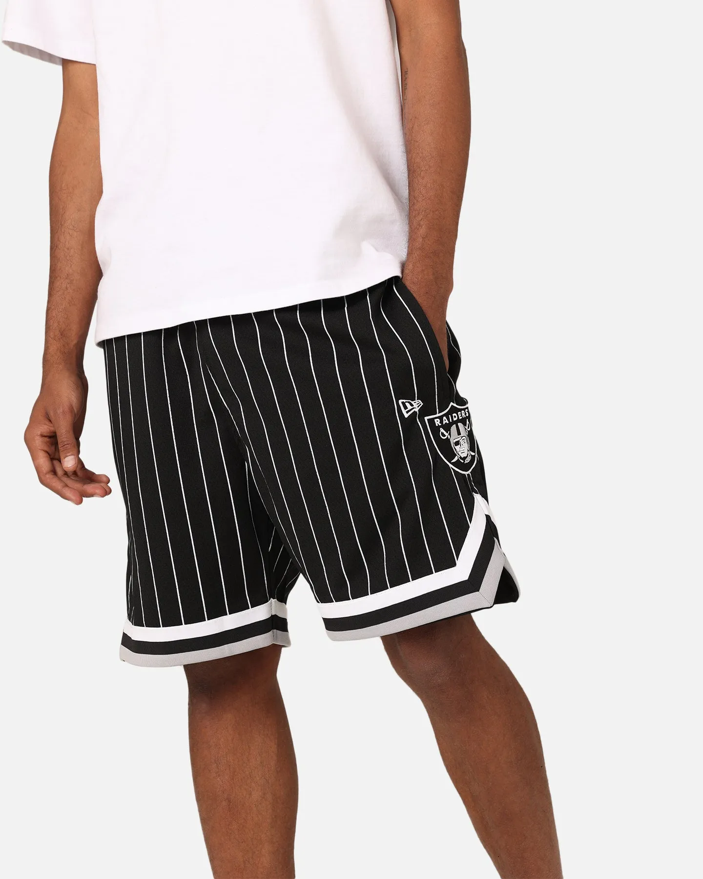 New Era Las Vegas Raiders Mesh Shorts Black Pinstripe Camouflage Pattern