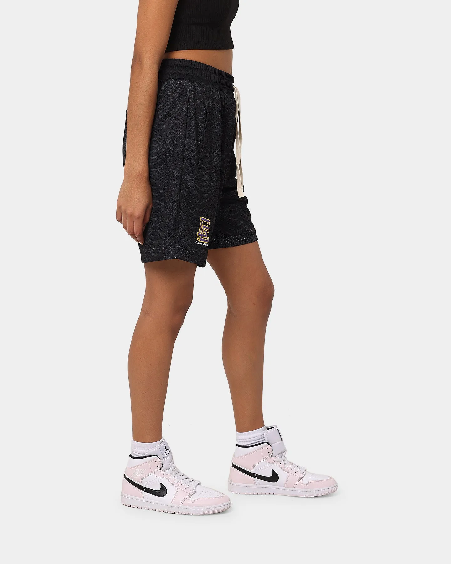 Athletic Silhouette Anti Slip Grip Technology Goat Crew Serpent Ball Shorts Black