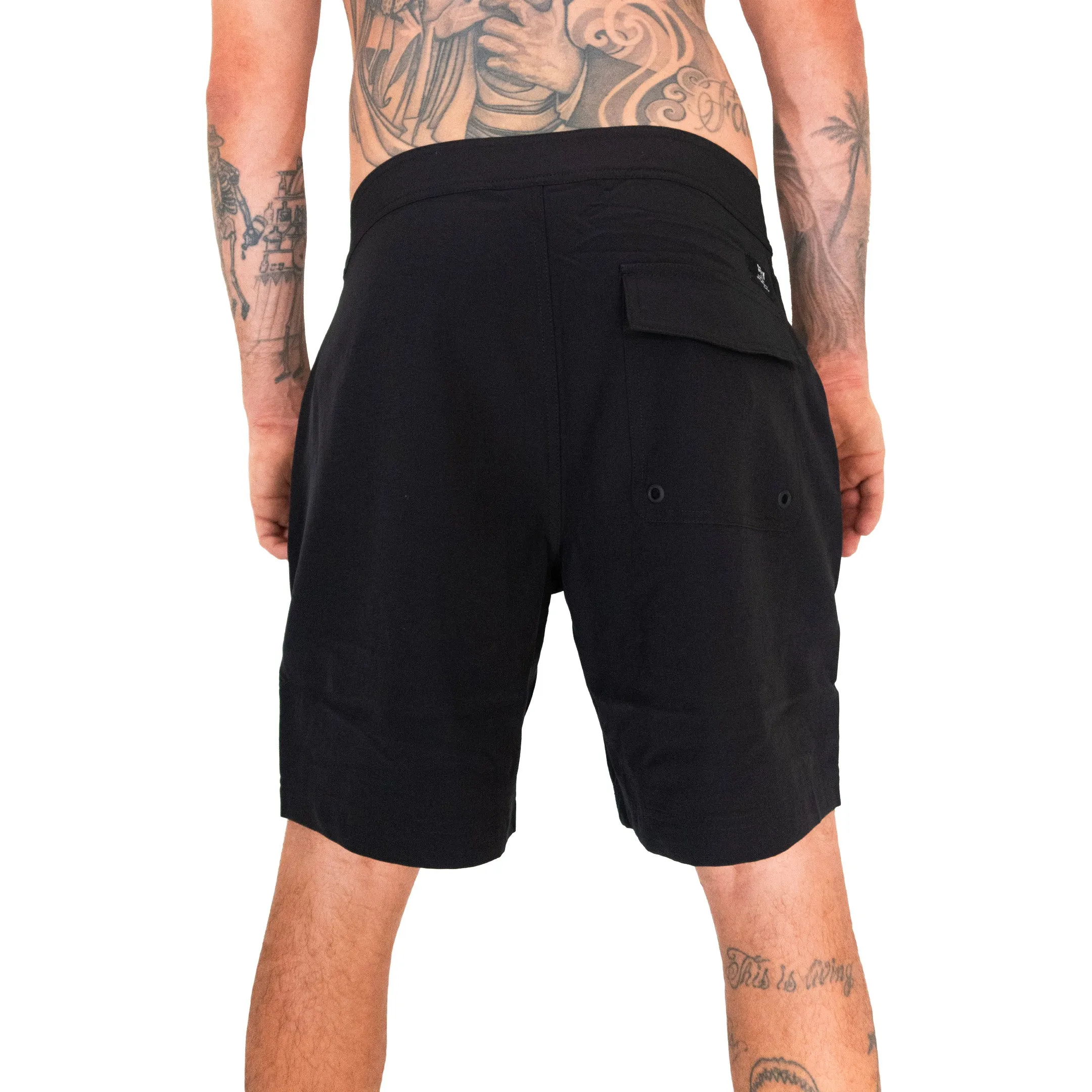 CREW BOARDSHORT / BLACK Easy Layering Layered Panel Design