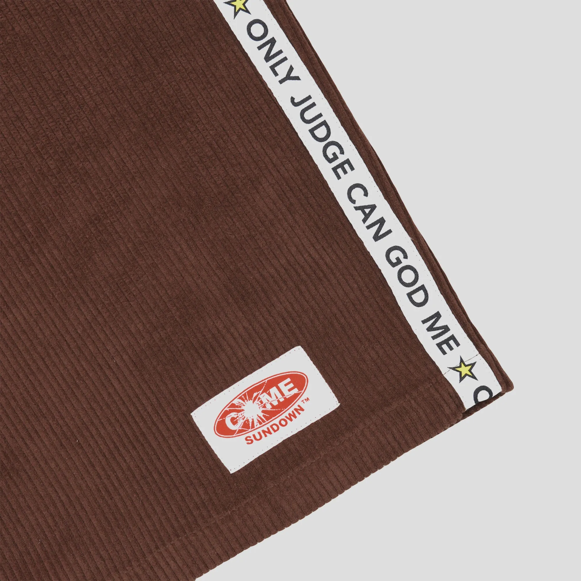 Active Wear Come Sundown Only Judge Can God Me Short - Brown