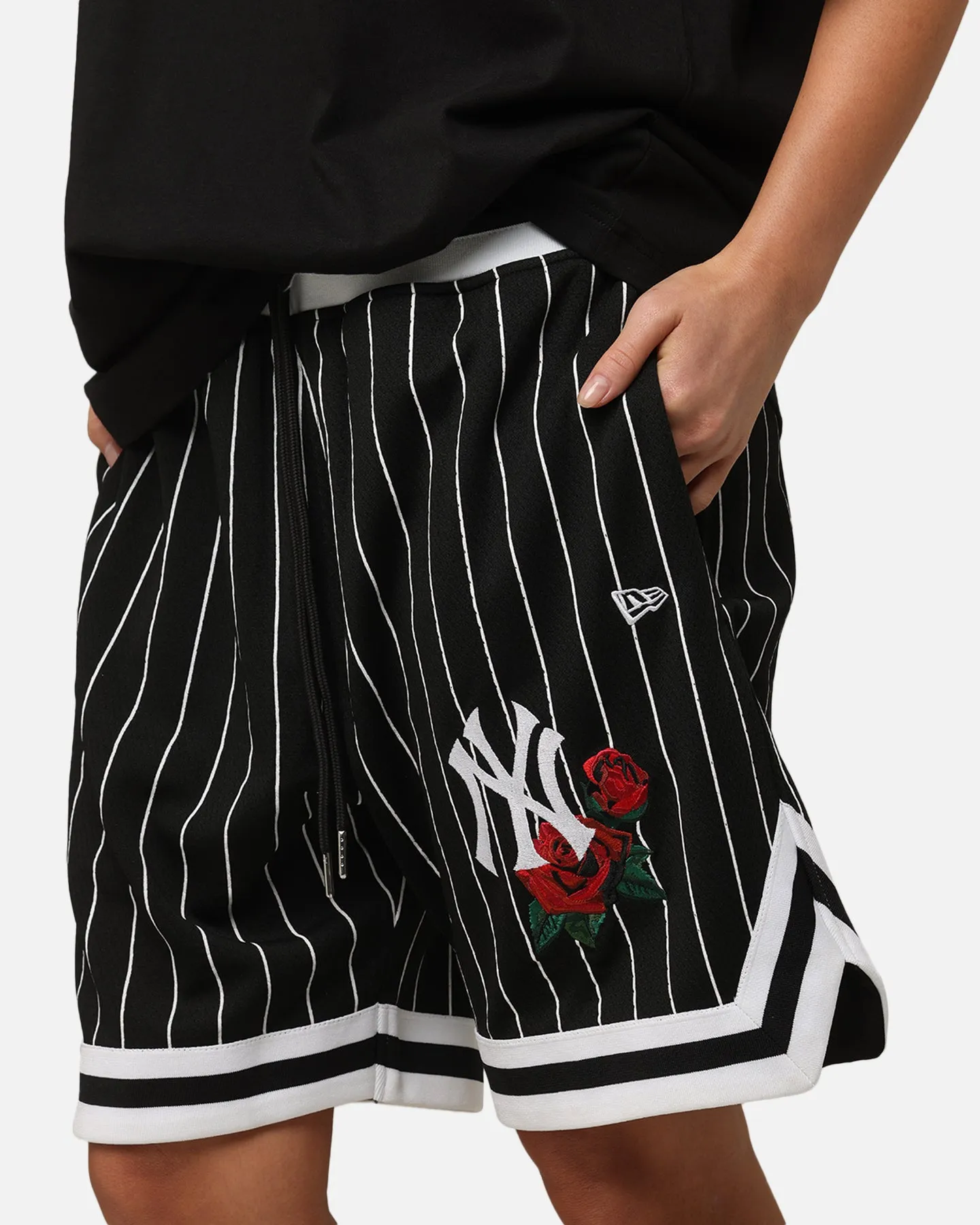 New Era New York Yankees Rose Mesh Shorts Black Port Pocket Design Baby shower gift