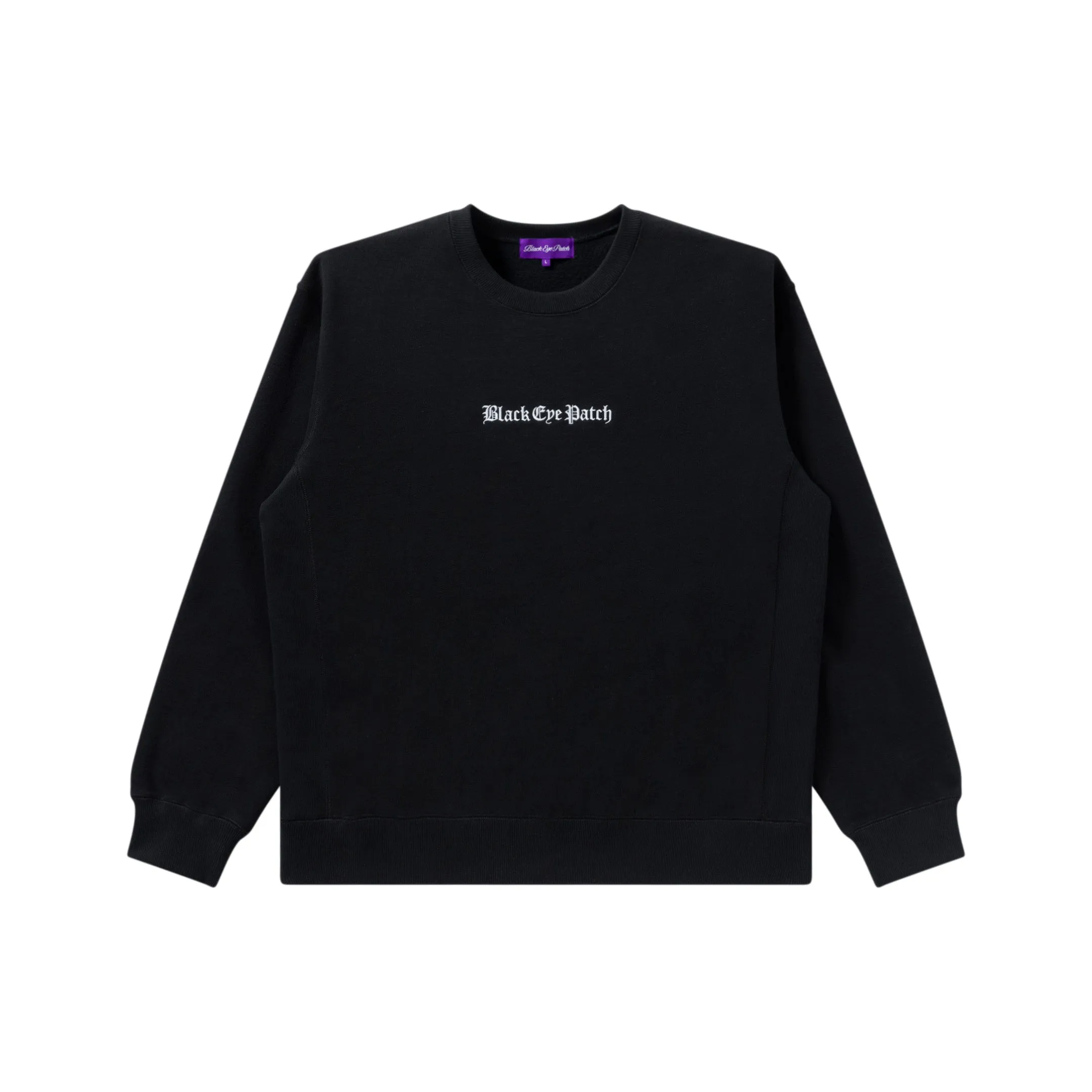 OE LOGO CREW SWEAT BLACK Floral Print Comfort Wear