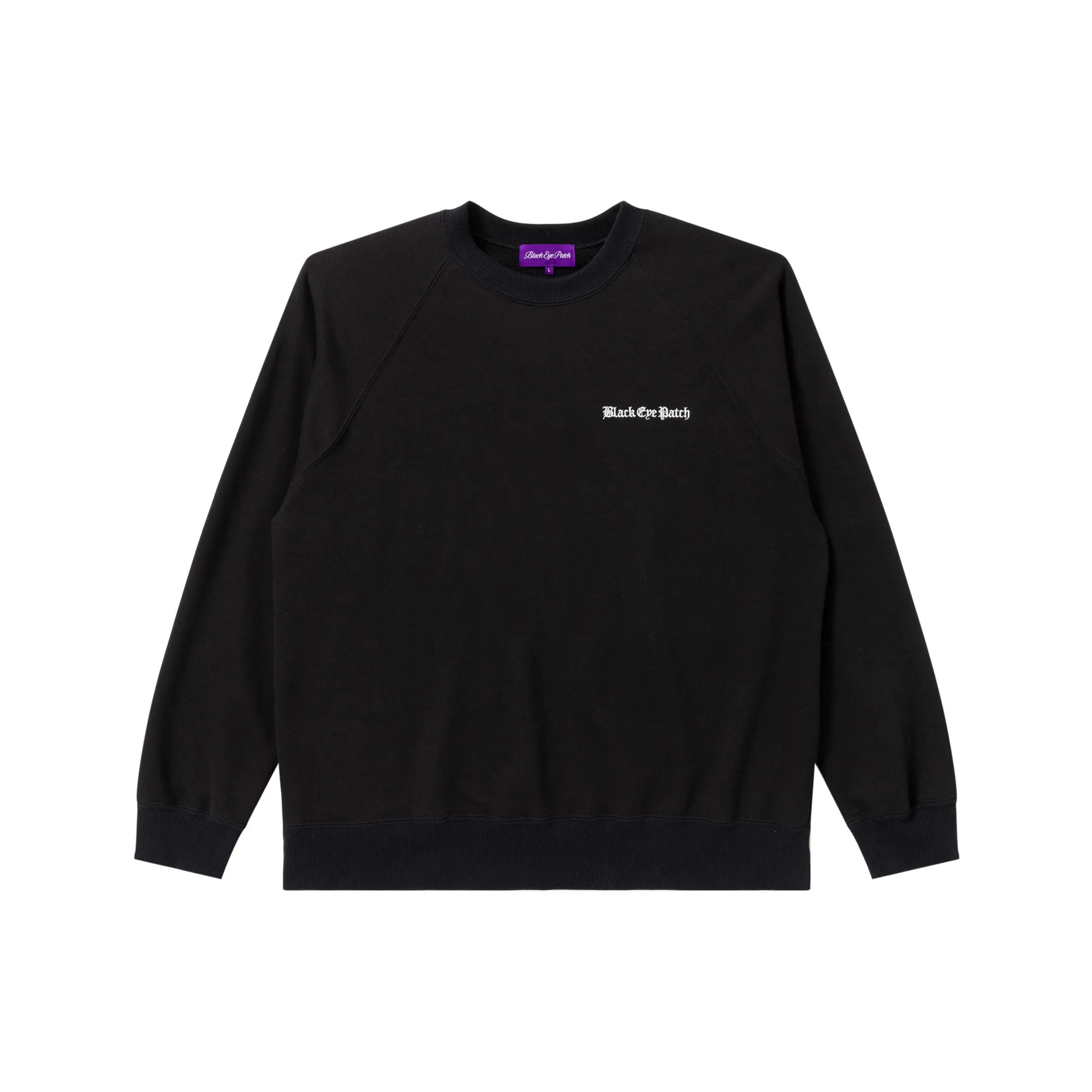 Weekend Fit OE LOGO RAGLAN CREW SWEAT BLACK