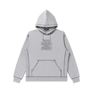 product family bonding industry standard OG LABEL OUTLINE EMBROIDERED HOODIE HEATHER GRAY