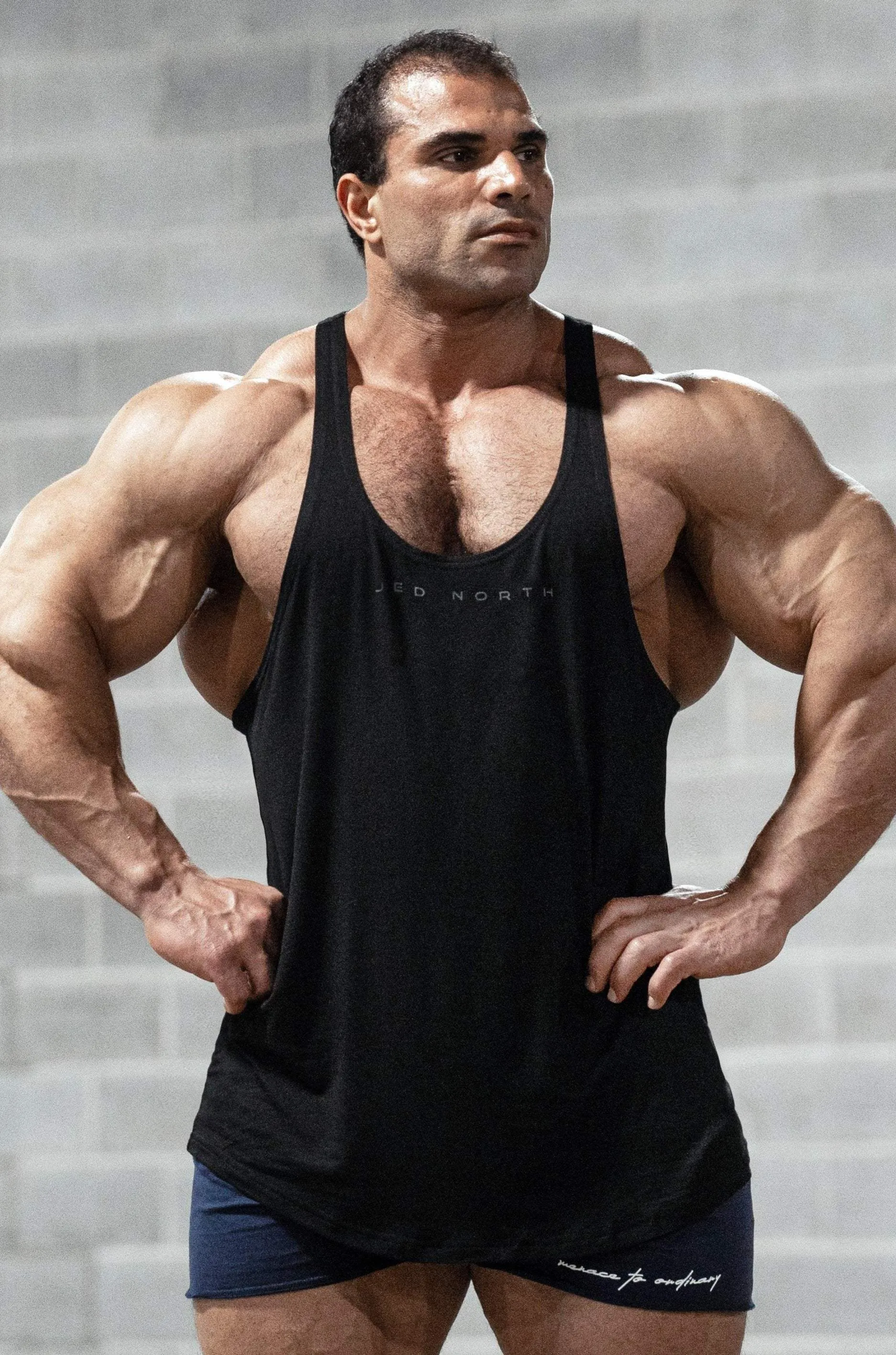 Classic Bodybuilding Racerback Stringer - Premium Black Layered Ventilation