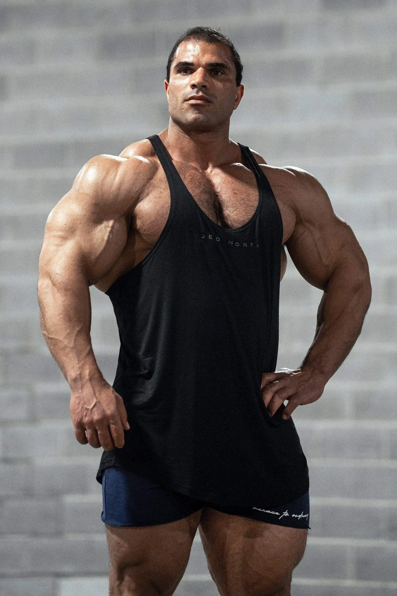 Lightweight Performance Classic Bodybuilding Racerback Stringer - Premium Black