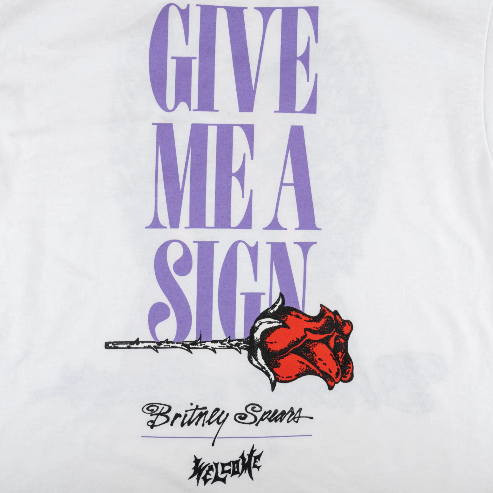 Timeless Fashion Tagless Neckline Britney Spears X Welcome - Angel Tee - White