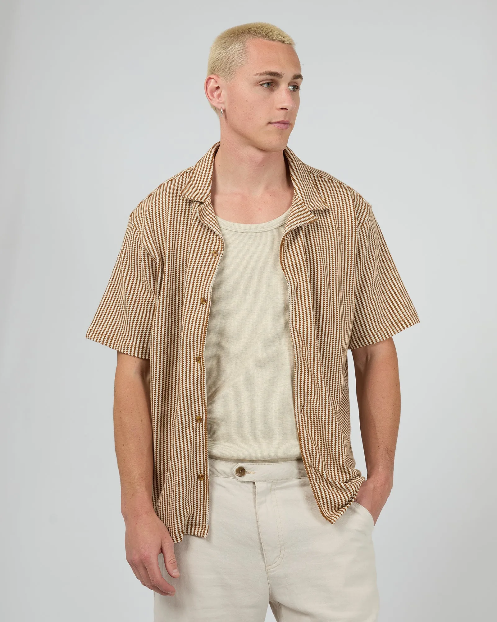 Urban Trend Jackson Short Sleeve Shirt Brown