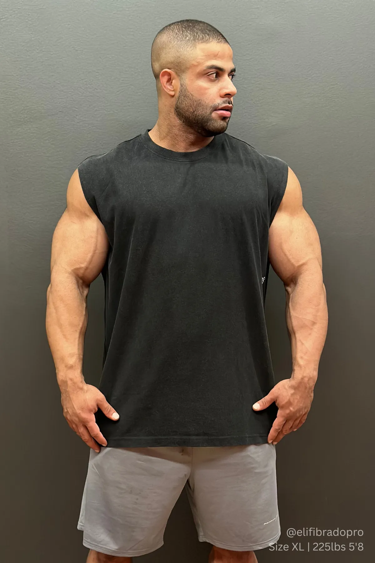 standard model military personnel Oversized Washed Sleeveless T-Shirt - Washed Black