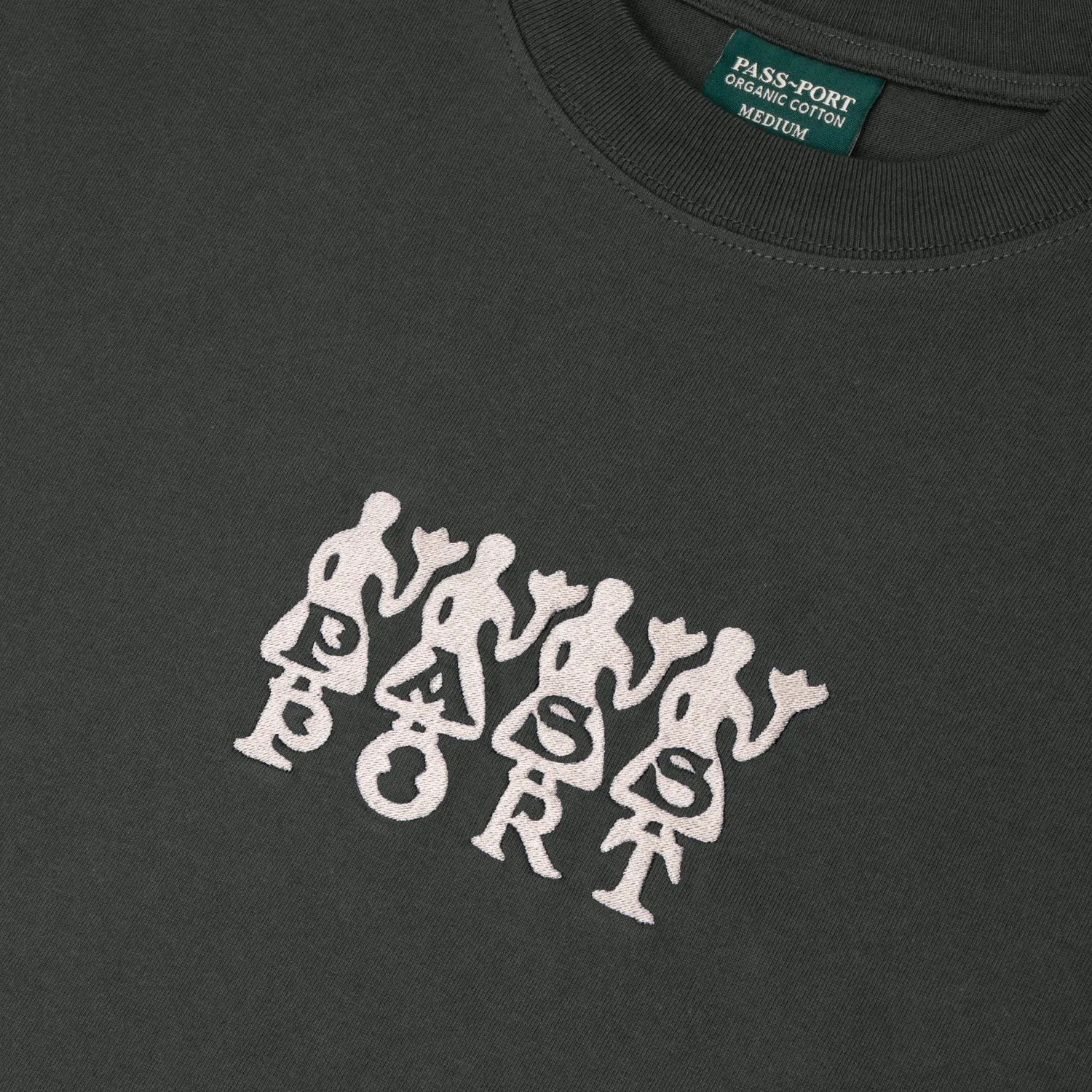 Pullover Stylish and Easygoing Pass~Port 4 Flowers Organic Cotton Tee - Vintage Black