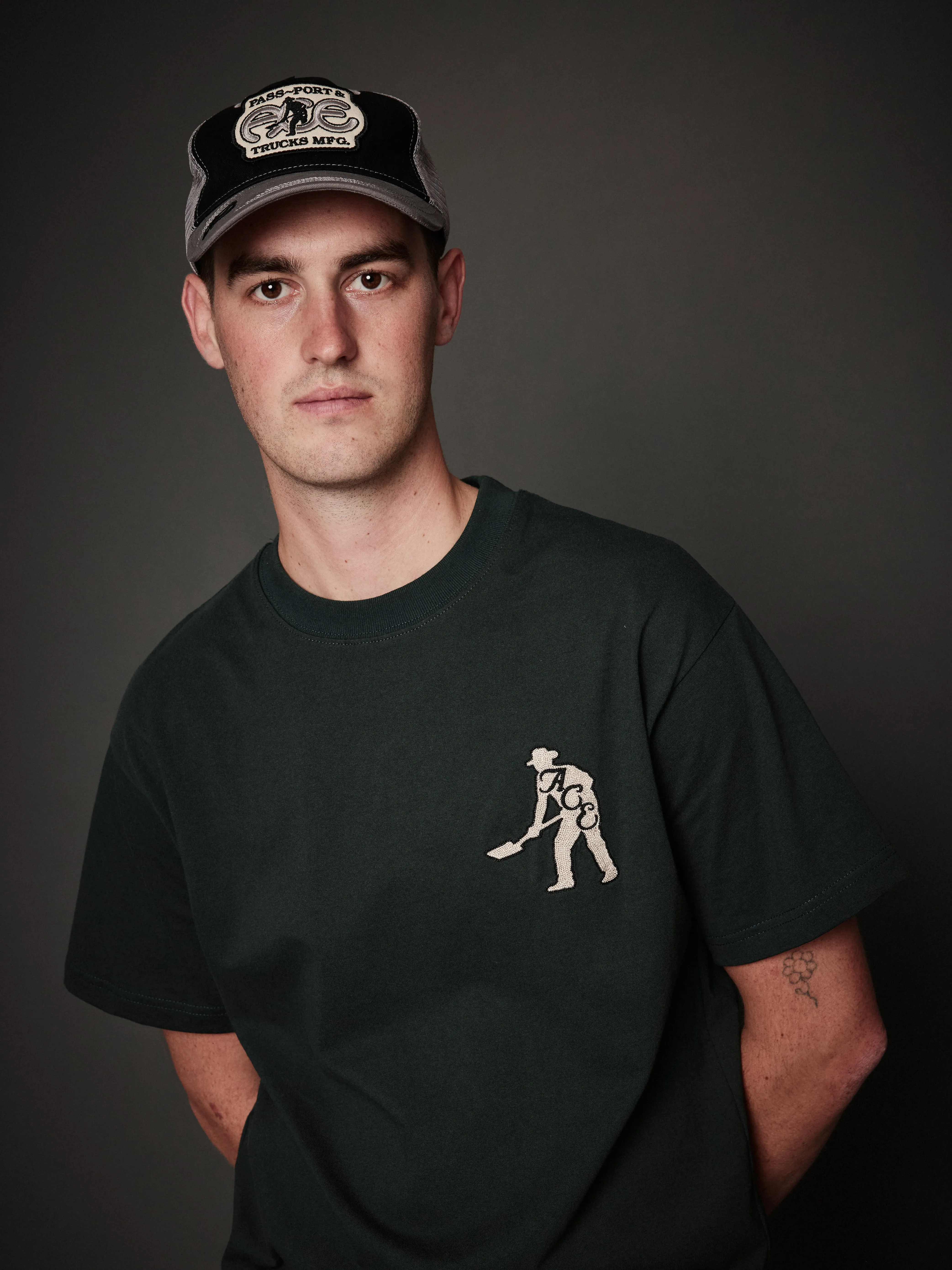 Pass~Port & Ace Trucks MFG Ace & Spade Tee - Green StretchReinforcedArmholes