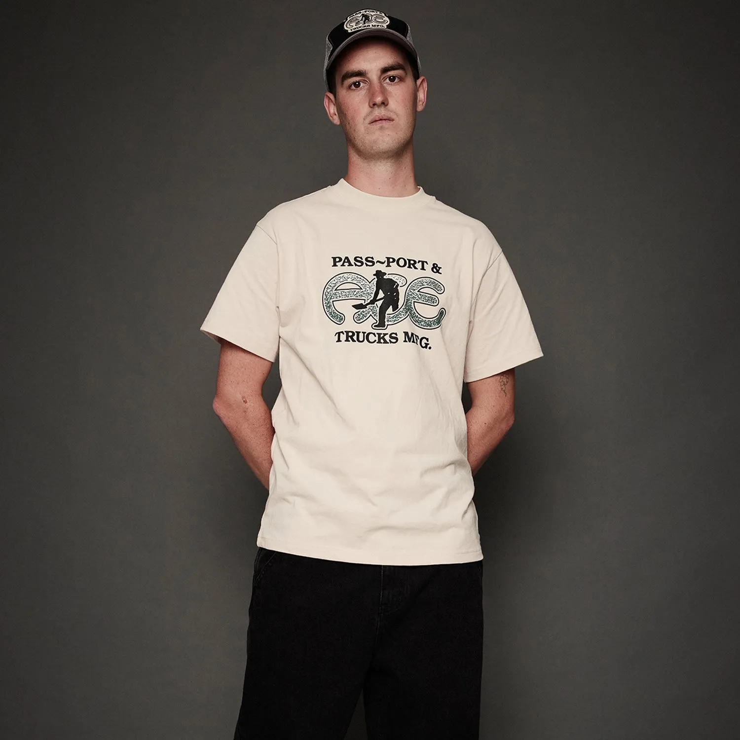 Pass~Port & Ace Trucks MFG Hammertone Tee - Natural Sustainable Fibers