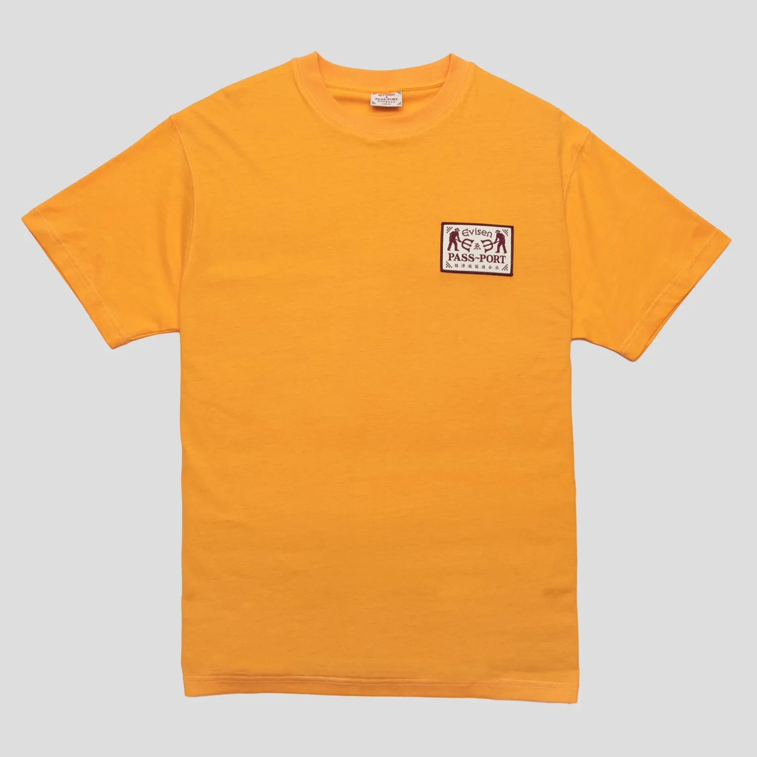 Pass~Port & Evisen Logo Lock~Up Tee - Orange Sherbet Quick Fit