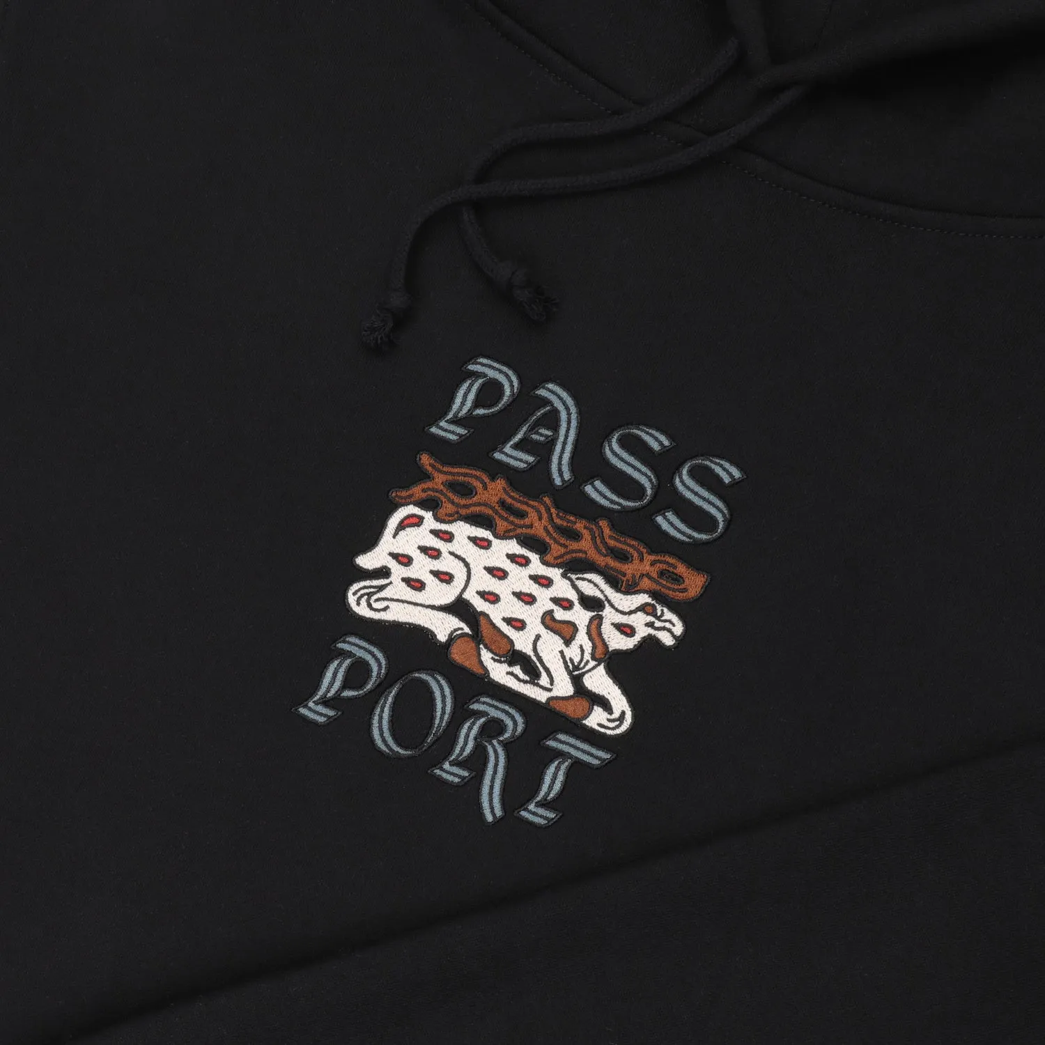 Pass~Port Antler Hoodie - Black anti shrinking Date night