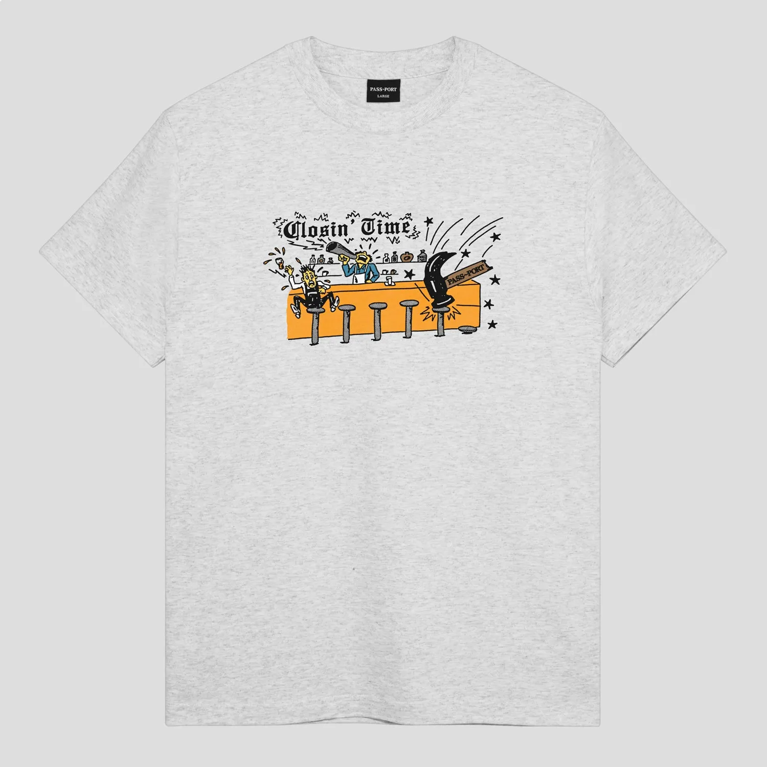 Durable Style Seam Free Back Pass~Port Closin' Time Tee - Ash