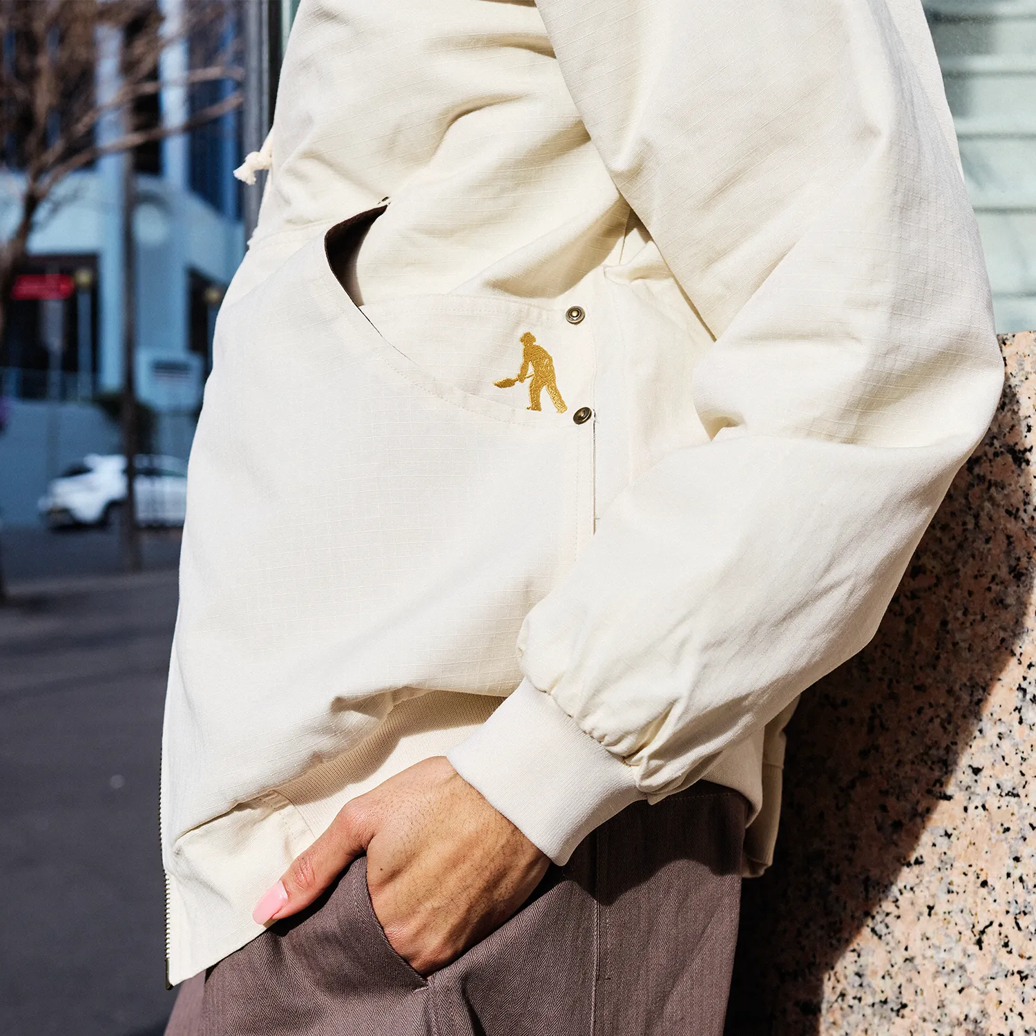 Snug Fit Pass~Port Diggers Club Ripstop Zip Hood - Bone