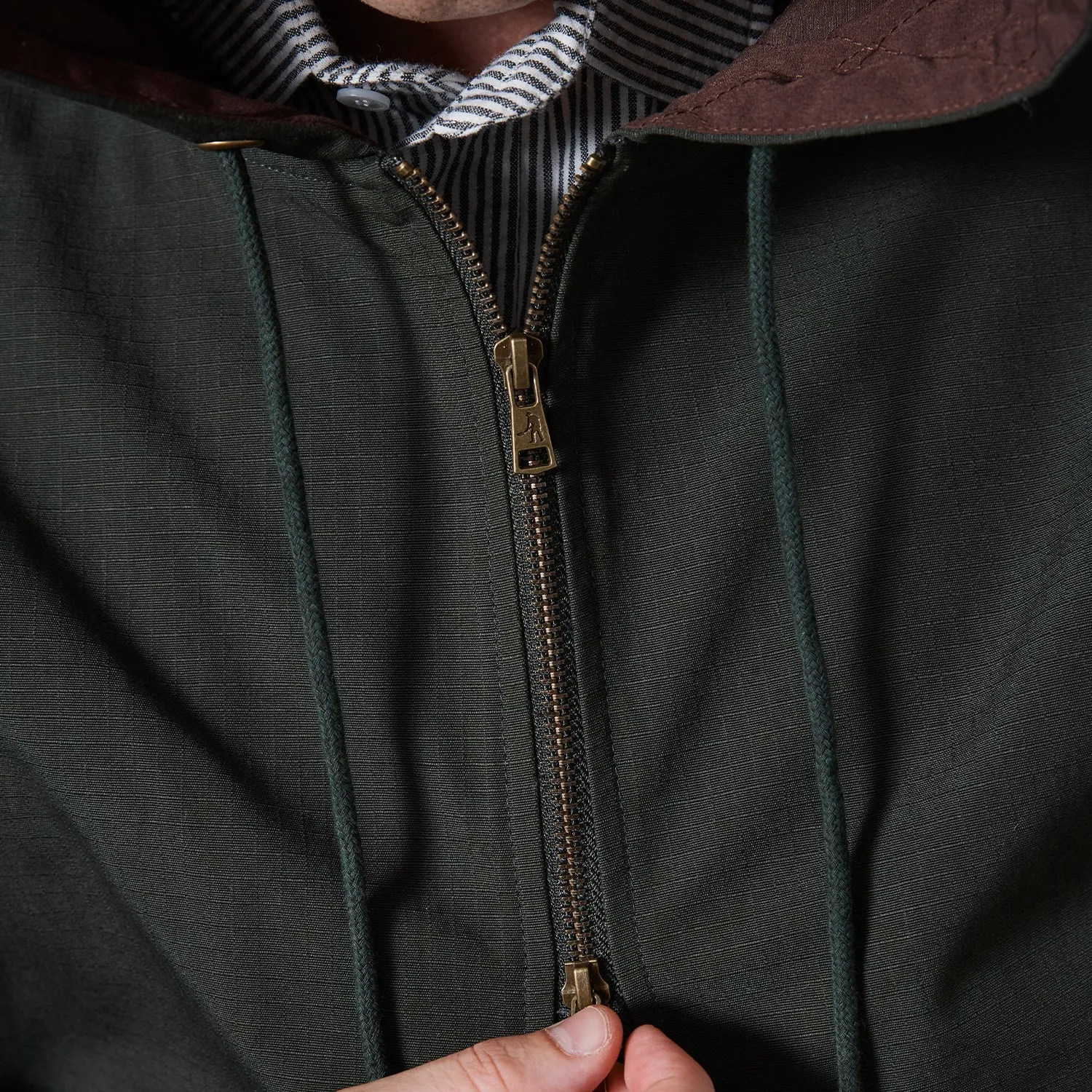 Bright Hue Pass~Port Diggers Club Ripstop Zip Hood - Dark Green