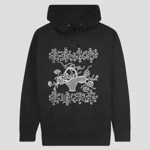 Pass~Port Edible Flowers Hoodie - Black Anti-pilling