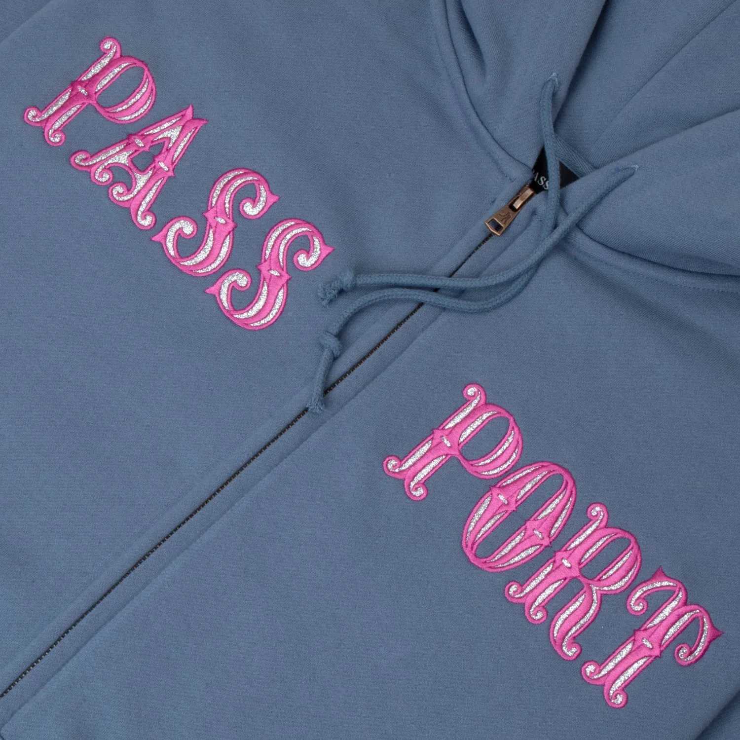Lounge Style Pass~Port Glint Zip Hoodie - Washed Out Blue
