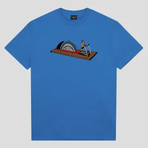 Pass~Port Keep Running Tee - Washed Royal Blue Heathered Fabric Cool Layer Wear