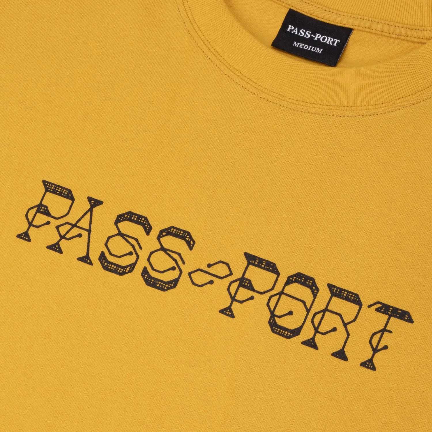 Tight Fit NonIrritatingTags Pass~Port Needlework Tee - Gold