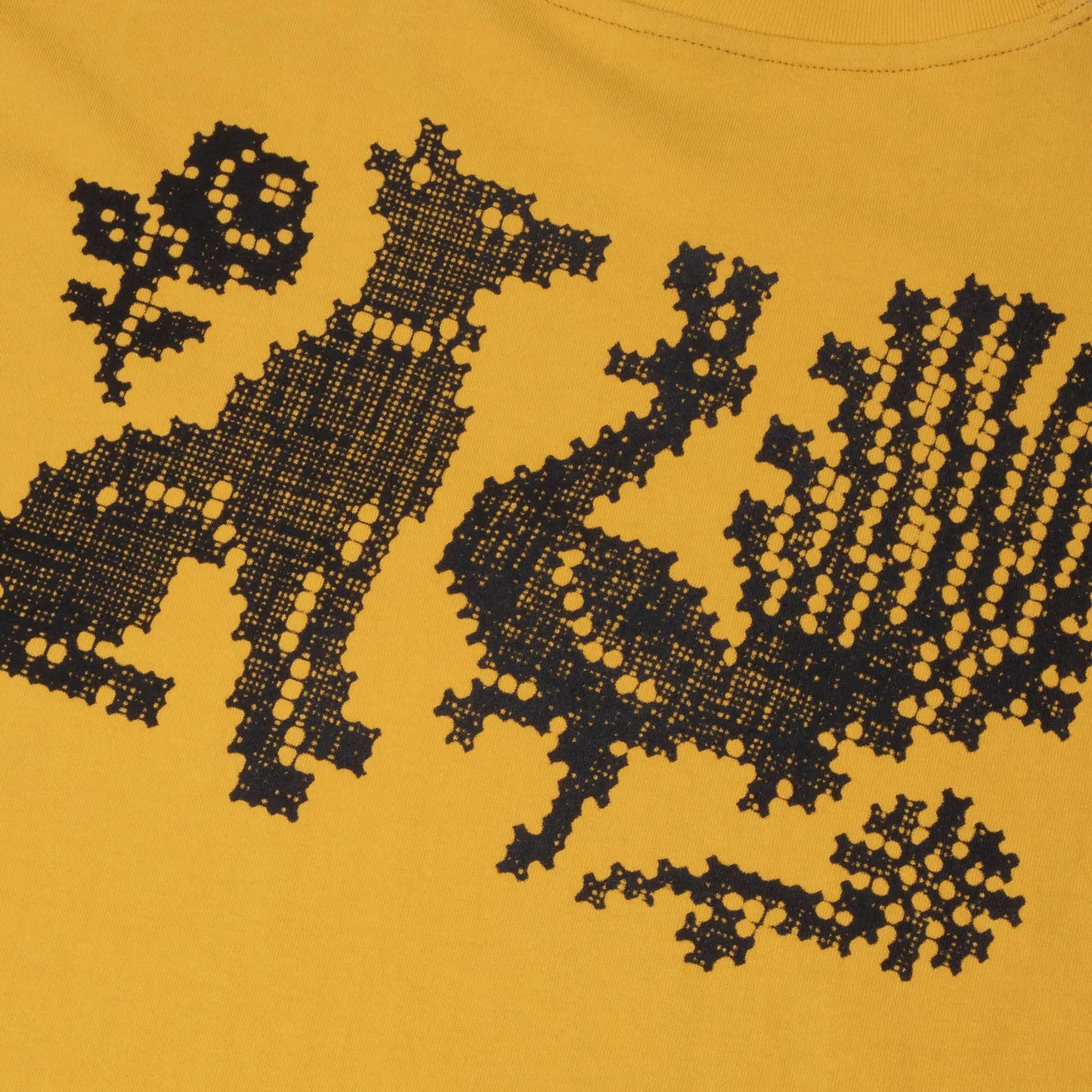 Pass~Port Needlework Tee - Gold Colorfast Material Low Impact Manufacturing