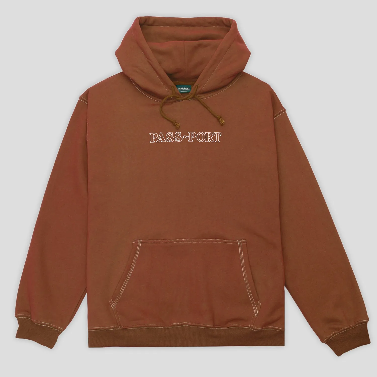 Pass~Port Official Organic Cotton Hoodie - Deep Rust Urban Style