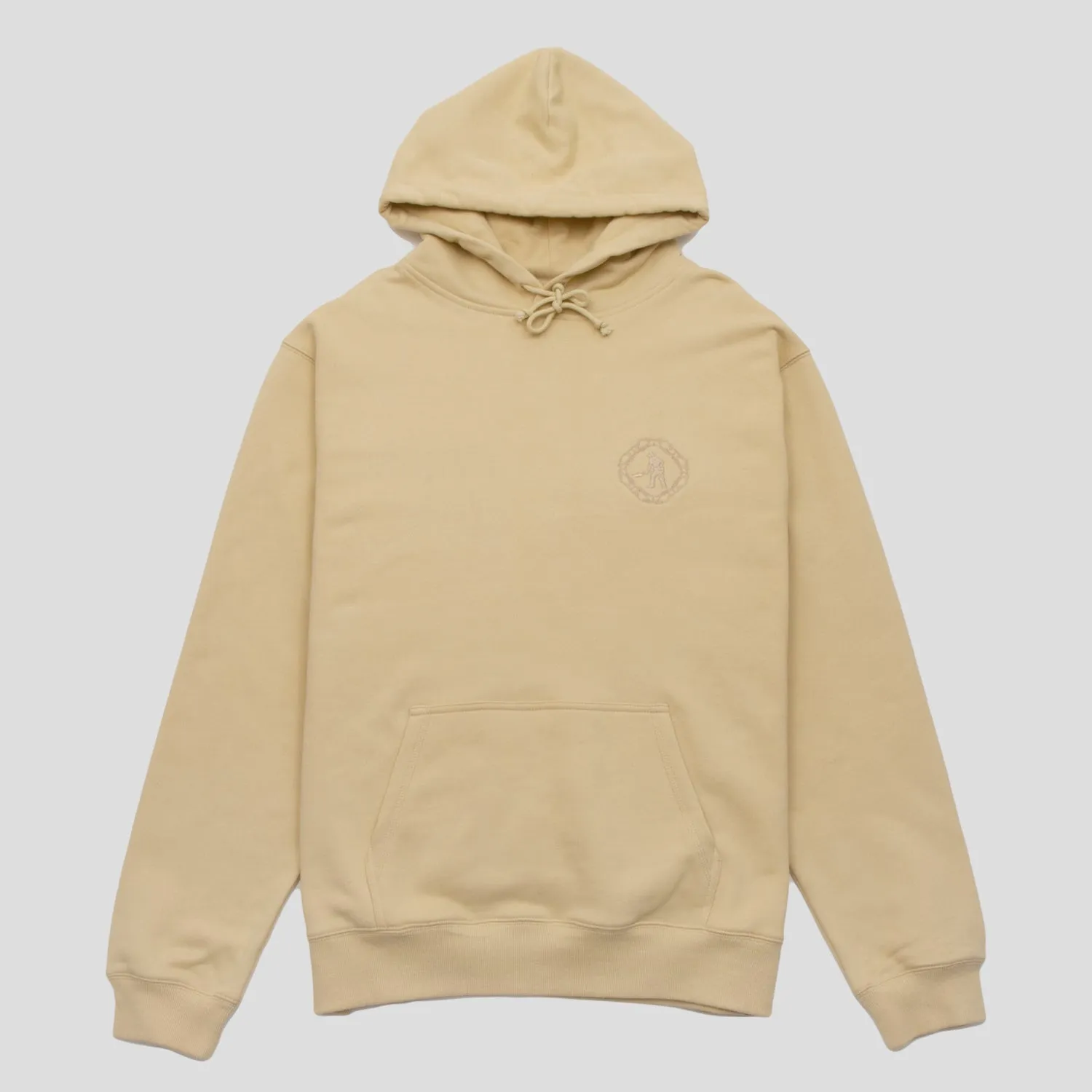 product lanyard visibility Modern Bold Pass~Port Organic Embroidery Hoodie - Sand